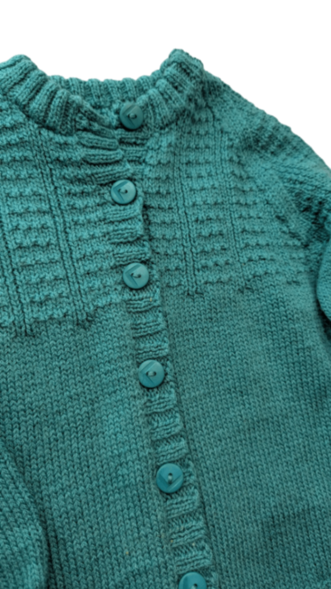 Handknit Knitwear, Teal, 3-4