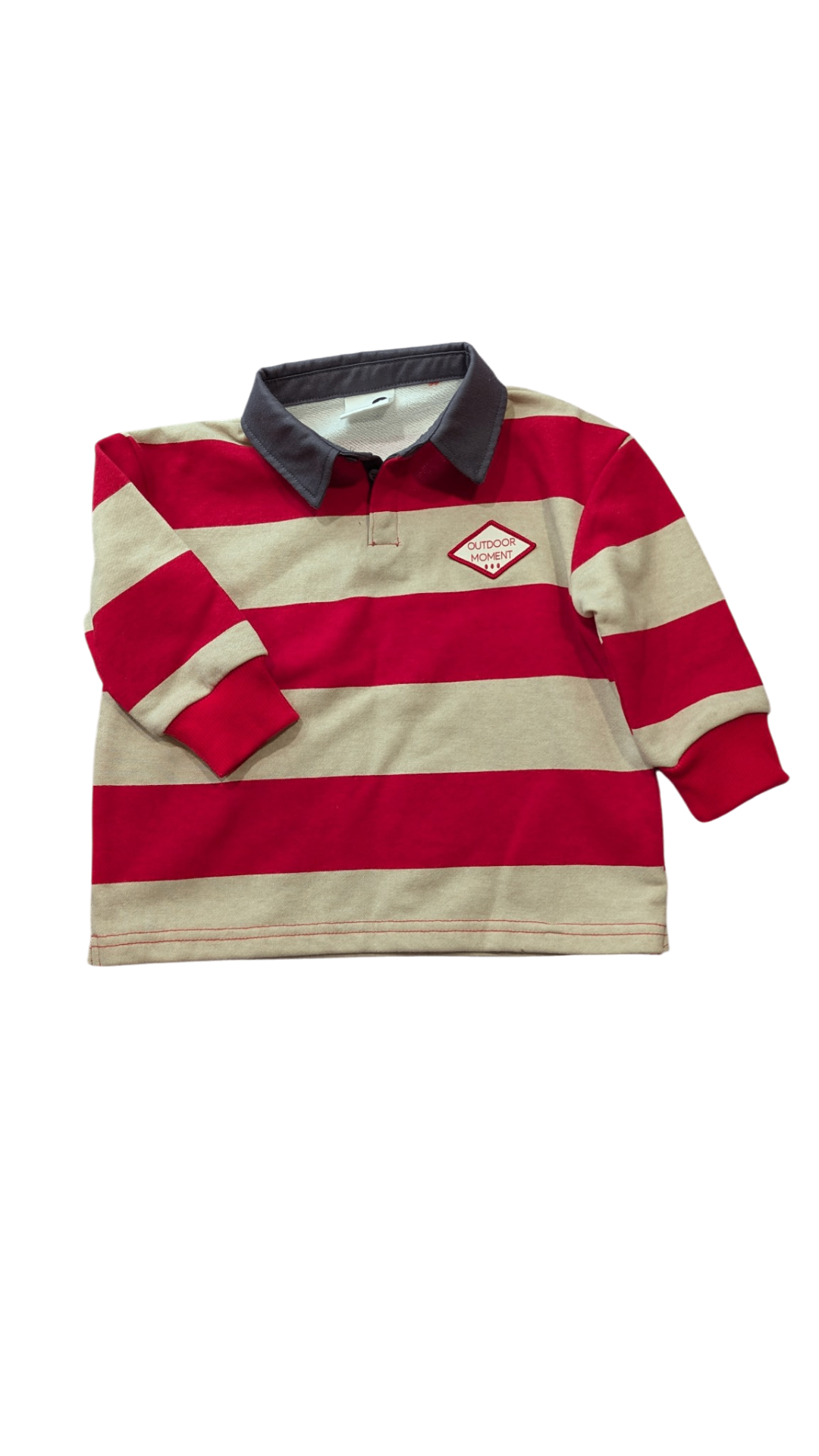 Cotton On Polo Shirt, Red/beige, 2