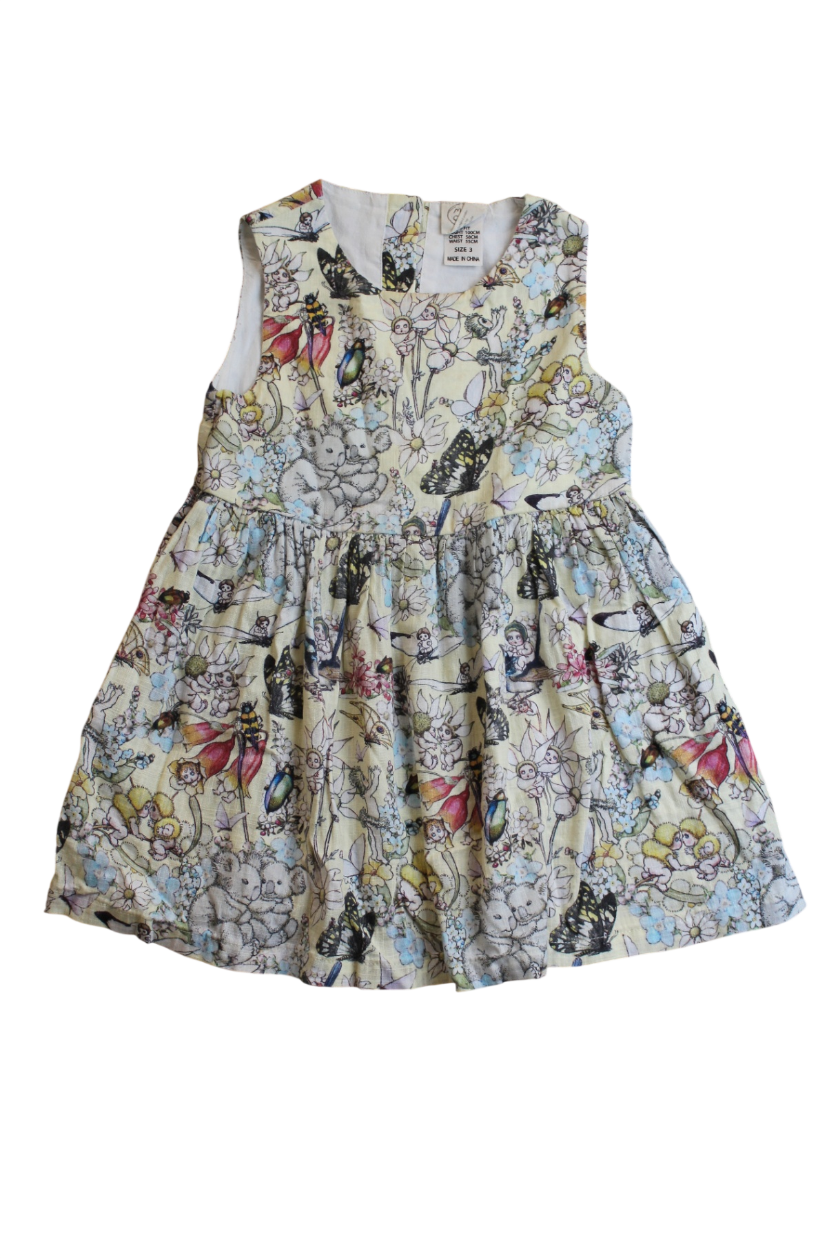 May Gibbs Dress, Yellow/Print, 3