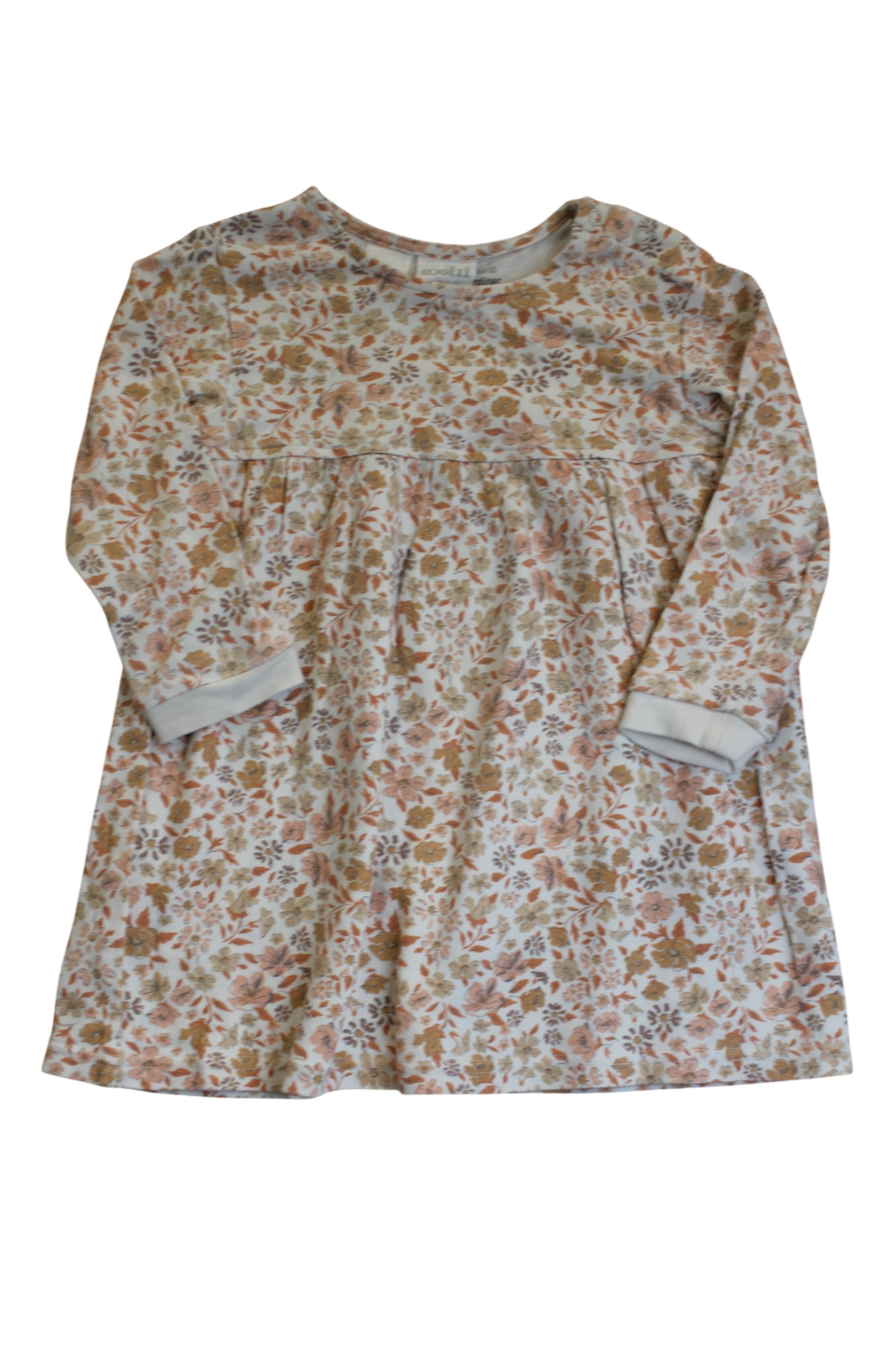 Toshi Dress, Cream with peach and organe floral print, 2