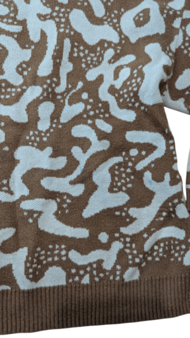 Grown Jumper, Brown w Grey Patterns, 5