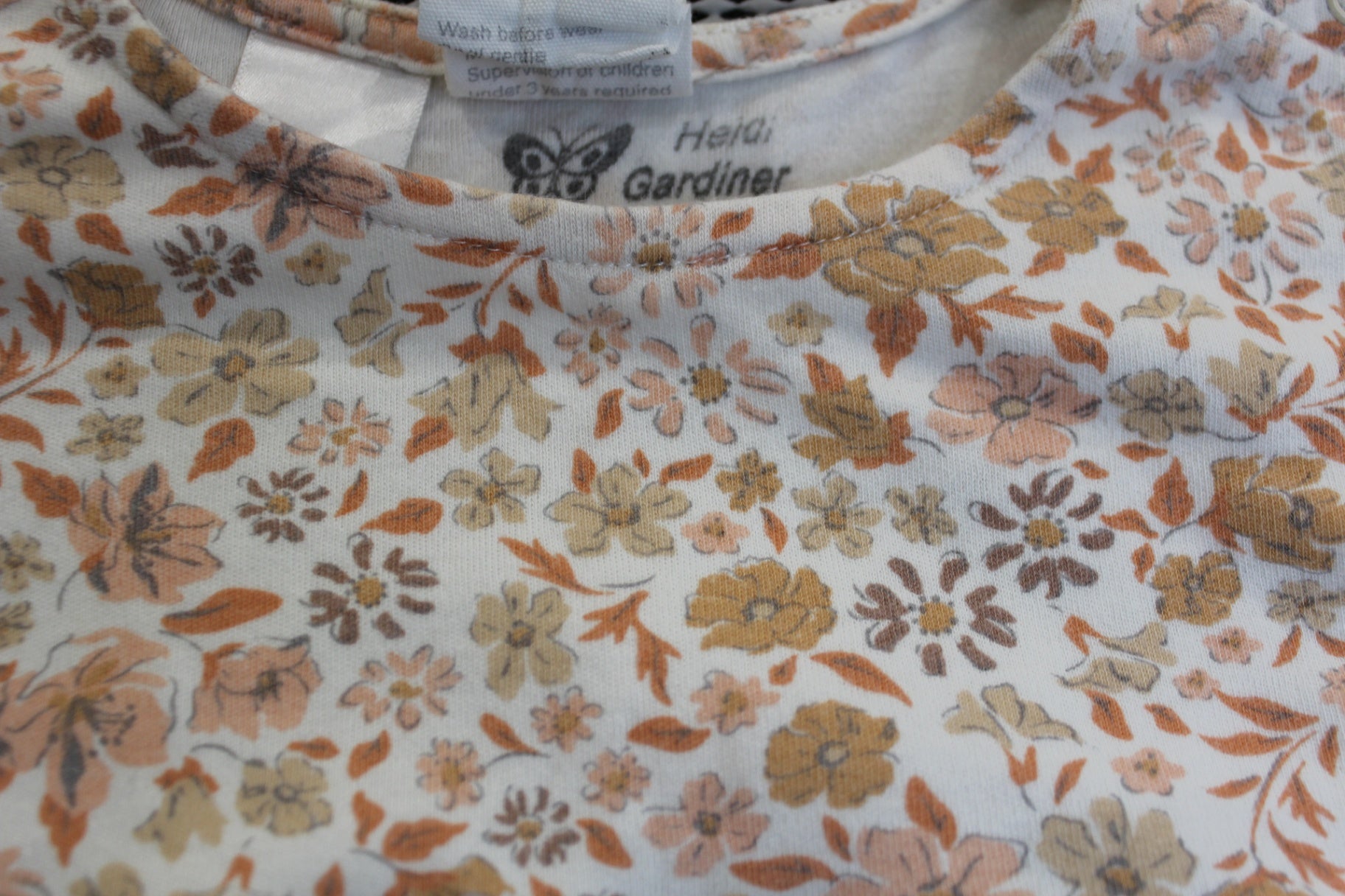 Toshi Dress, Cream with peach and organe floral print, 2
