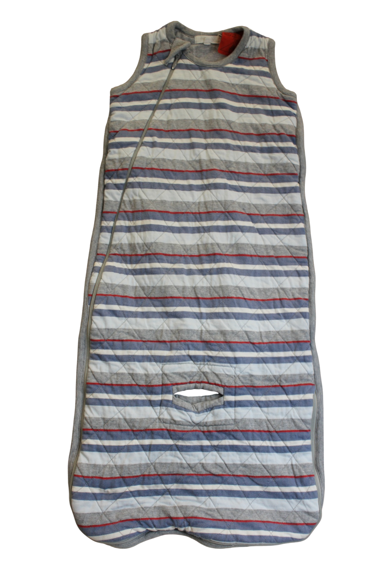Purebaby Sleeping Bag, Grey, blue, red and white stripe, 00