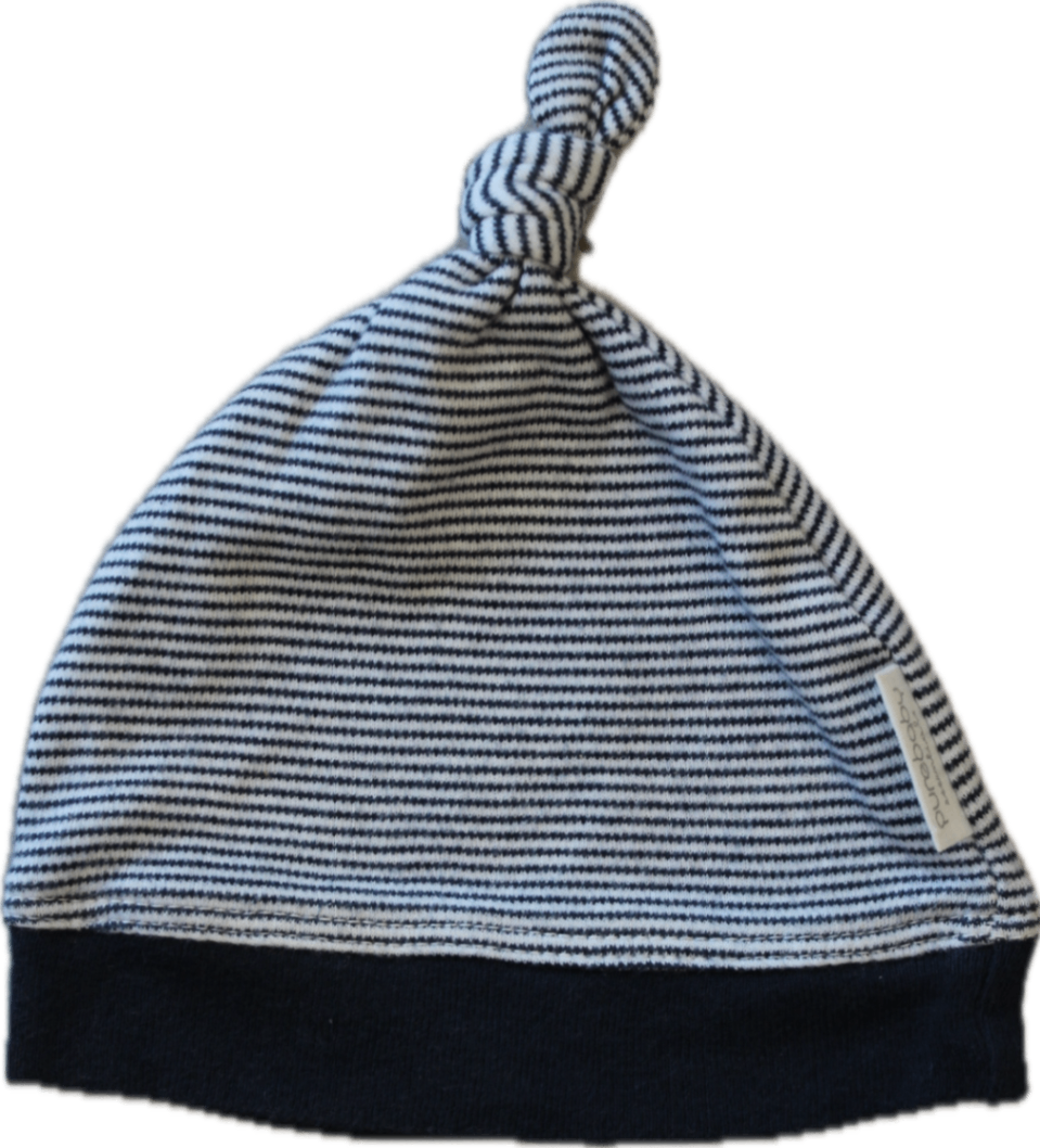 Purebaby Beanie, Navy and White stripe, Nb-6m