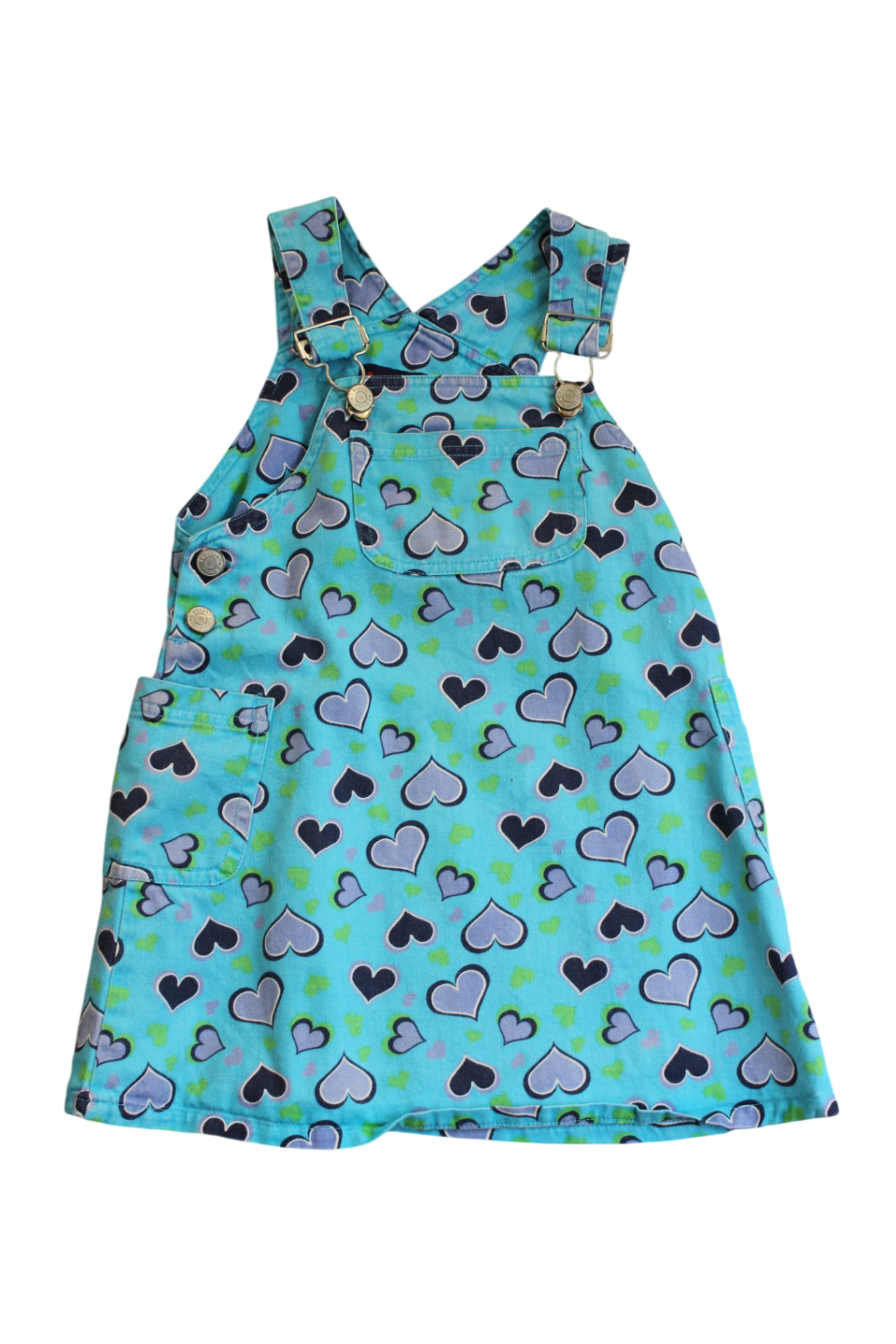 Ka-Boosh (Vintage) Pinafore Dress, blue/heart print, 3