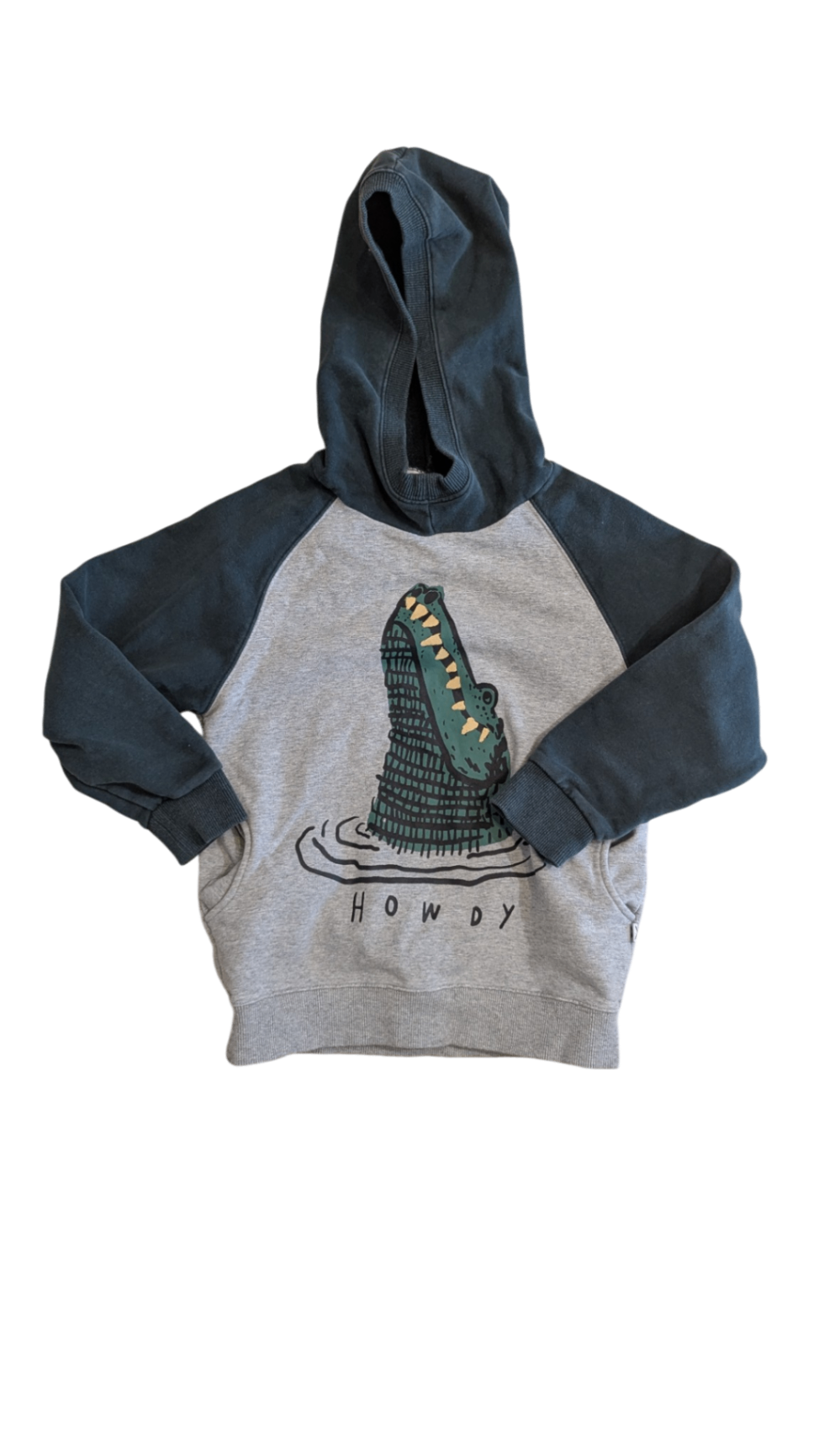 Minti Hoodie, Green dark Green w Croc Print, 7