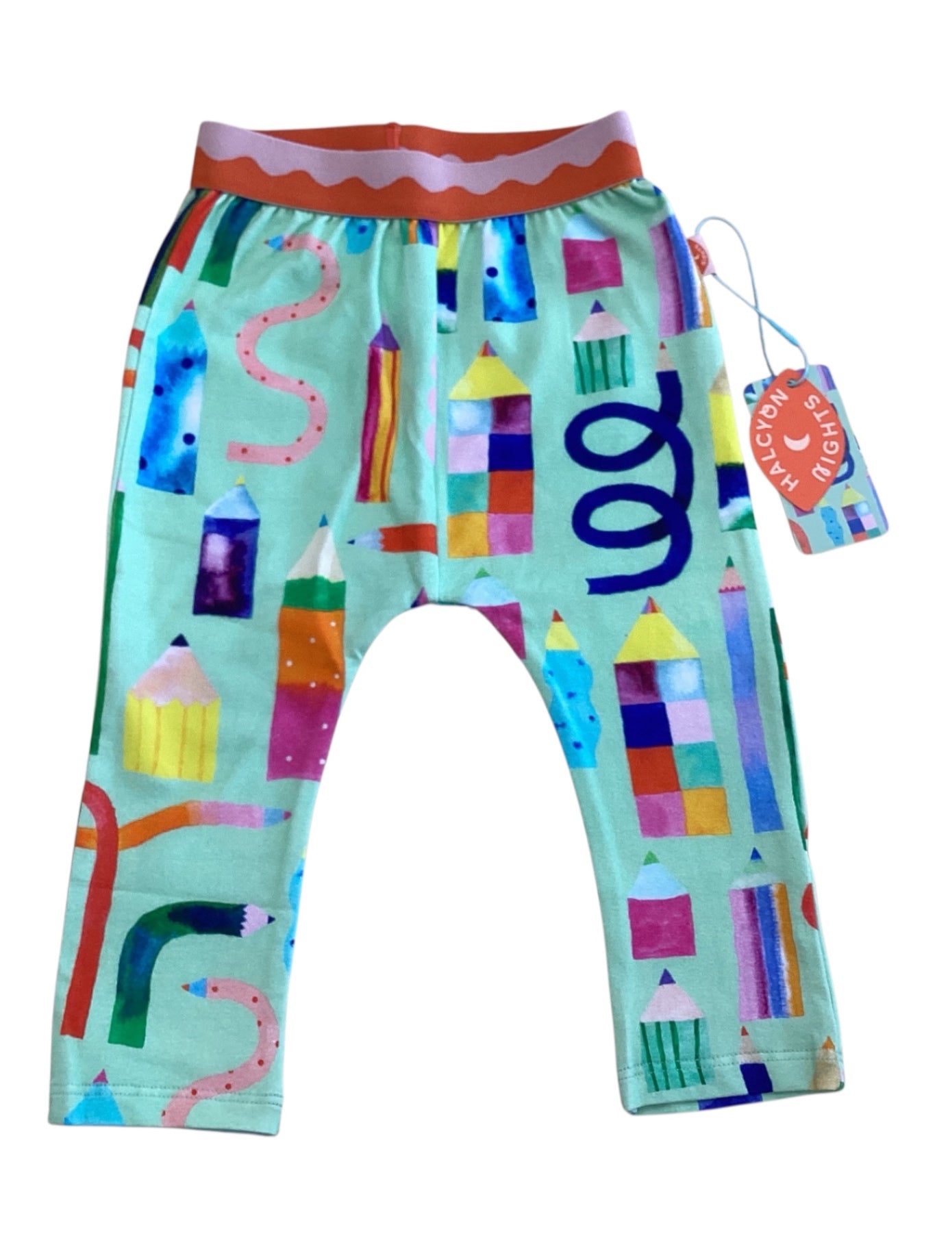 Halcyon Nights Leggings, Mint green with multicolour print, 1