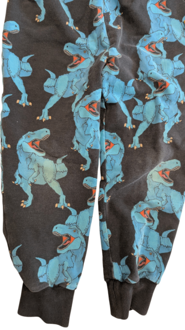 Rock Your Kid Pants, Black w Blue Dino Prints, 7