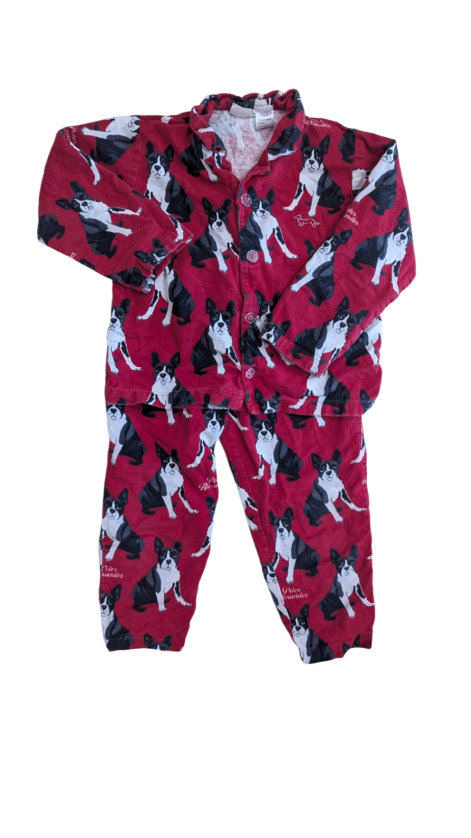 Peter Alexander Pajama Set, Red w Frenchies, 5