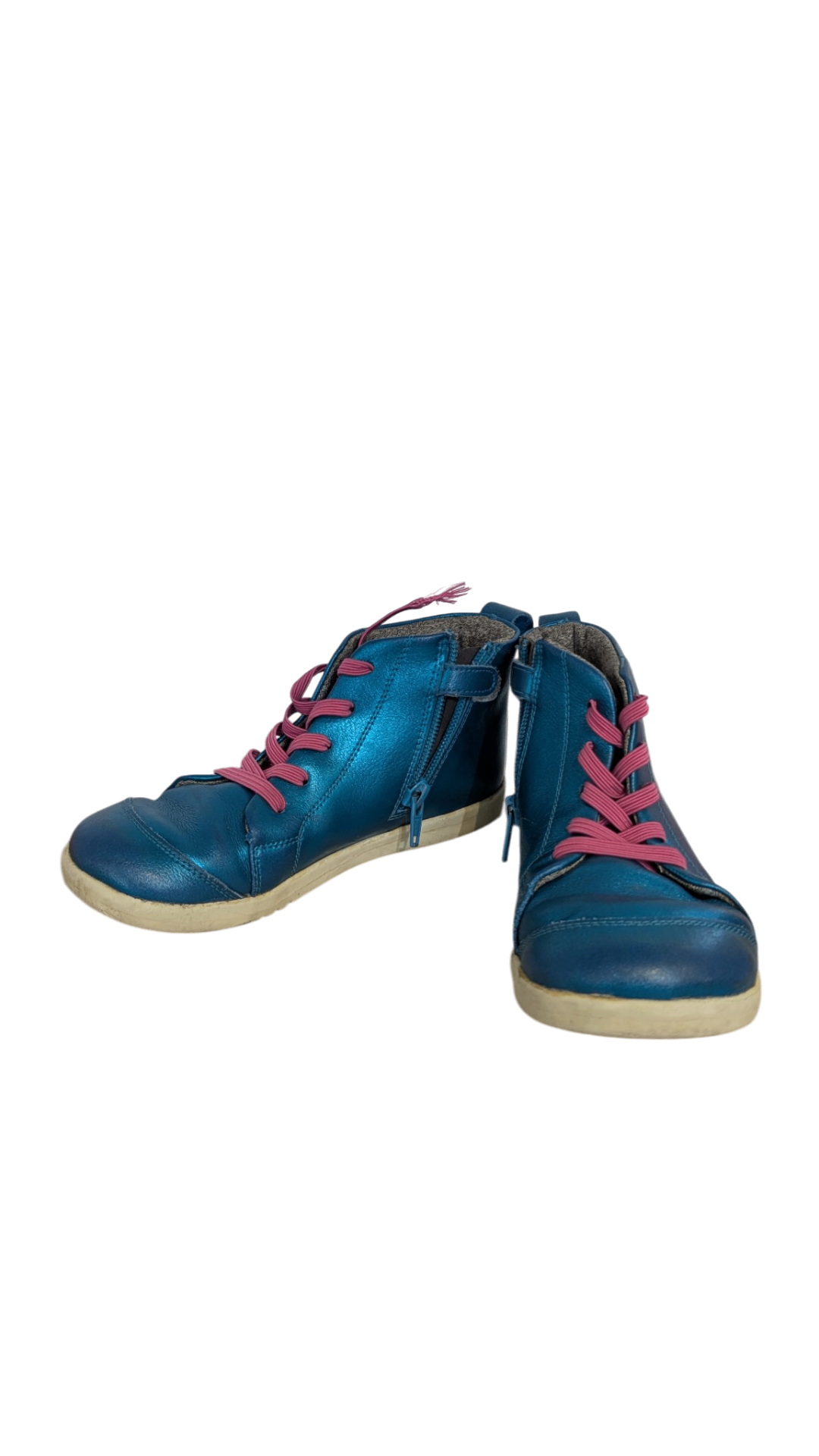 Bobux Shoes, Metallic Blue w Pink Laces, EUR 31