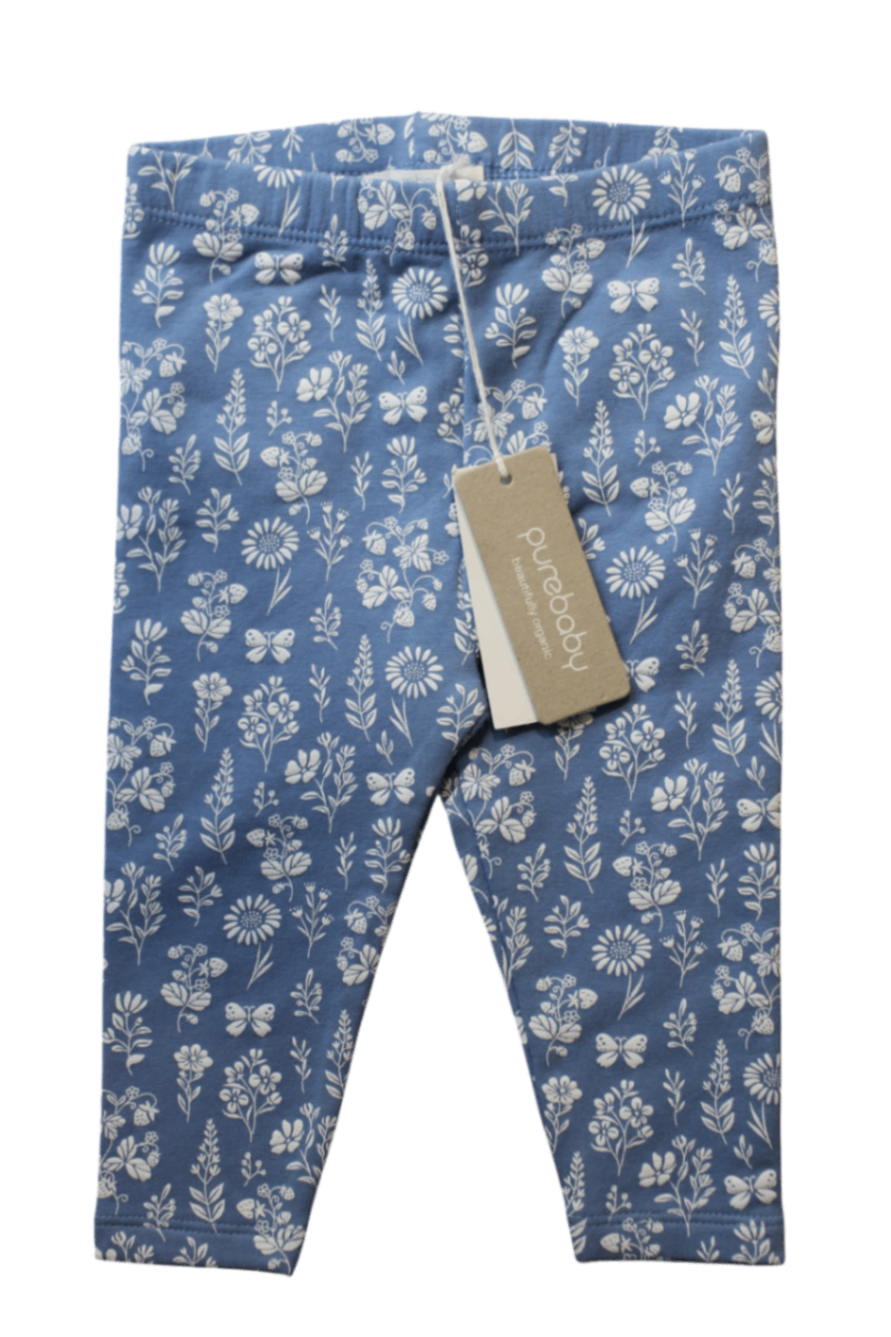 Purebaby Leggings, Blue, 3-6 months