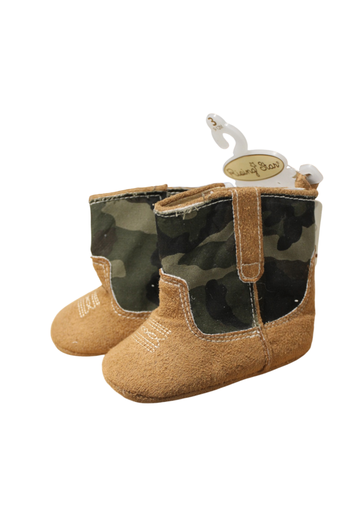 Rising Star Soft Soles, tan/camo, 9-12M