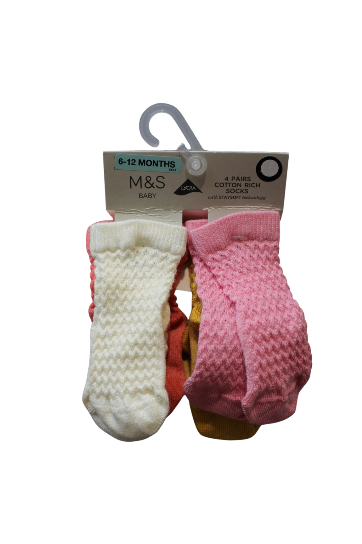 M&S Socks 4 pack, multi, 6-12m