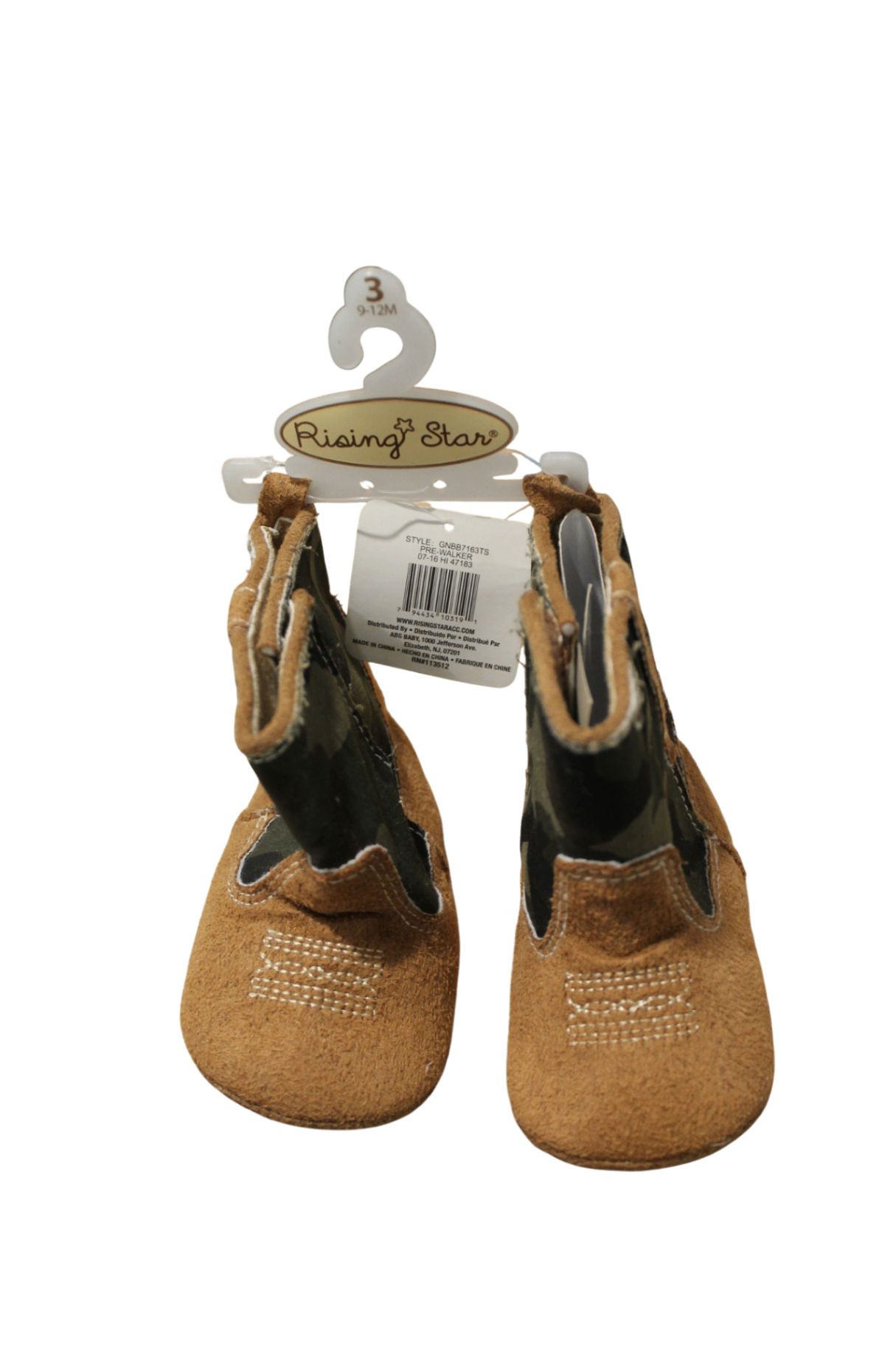 Rising Star Soft Soles, tan/camo, 9-12M