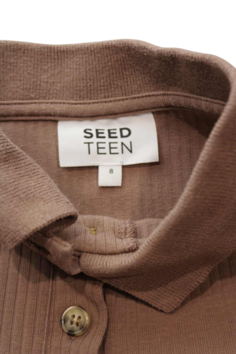 Seed Teen Long-Sleeve T-Shirt, Brown, 8