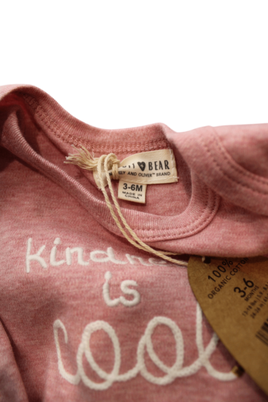Rabbit Bear Organic Tracksuit Set, Pink and Cream, 3-6M