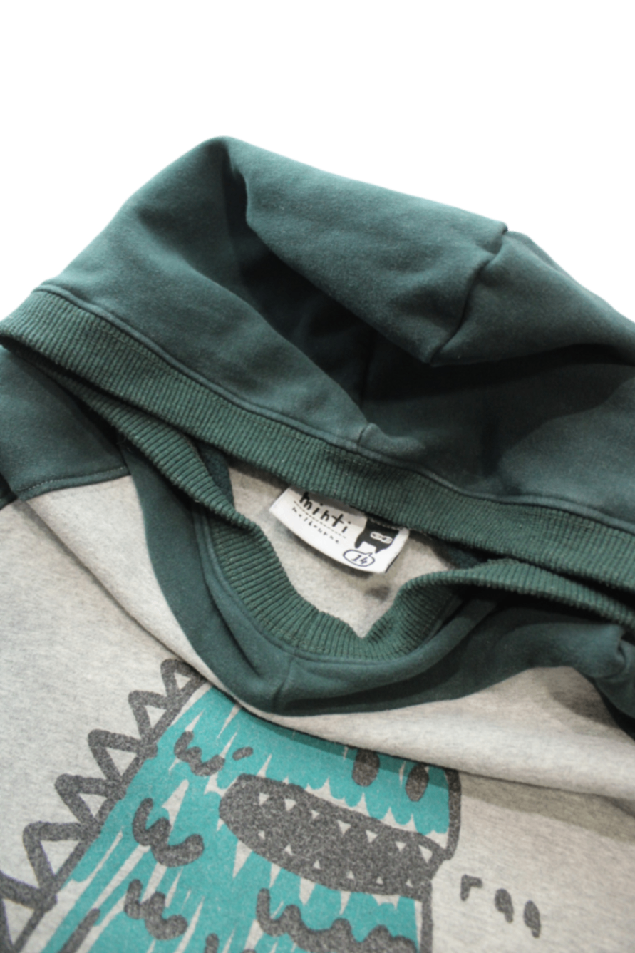Minti Dress, Dark green and grey, 13