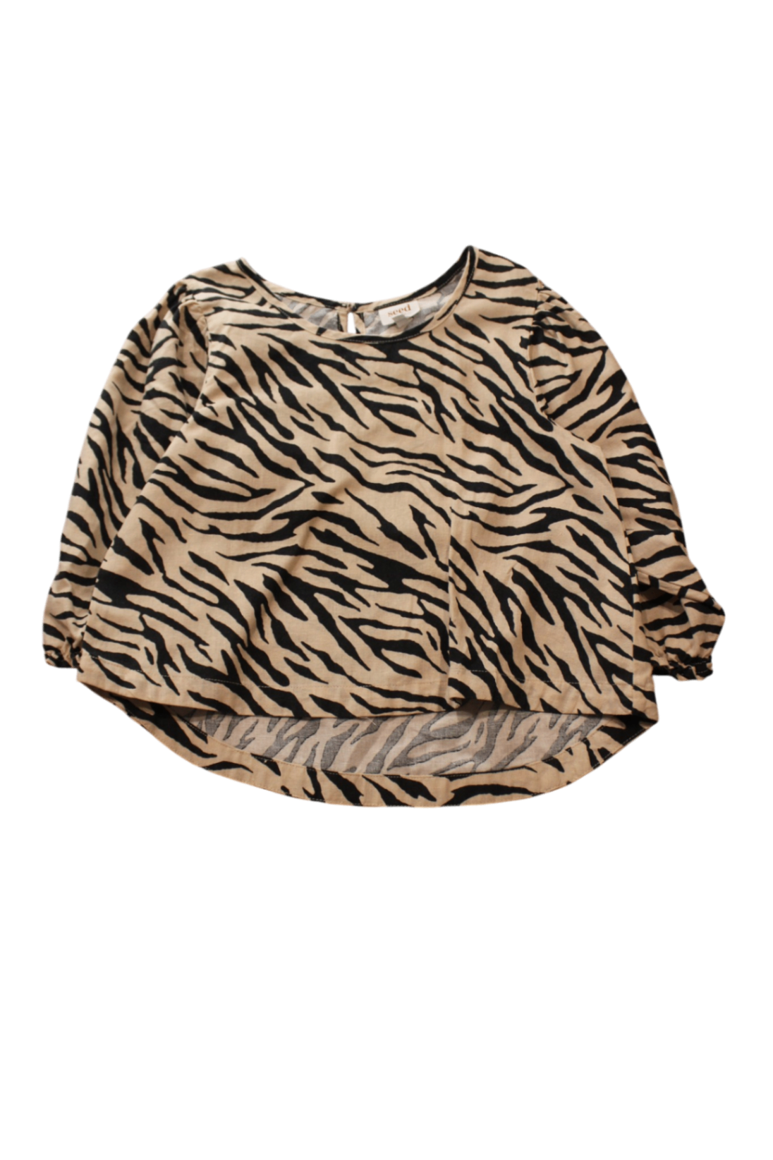Seed Heritage Shirt, Tan and black zebra print,