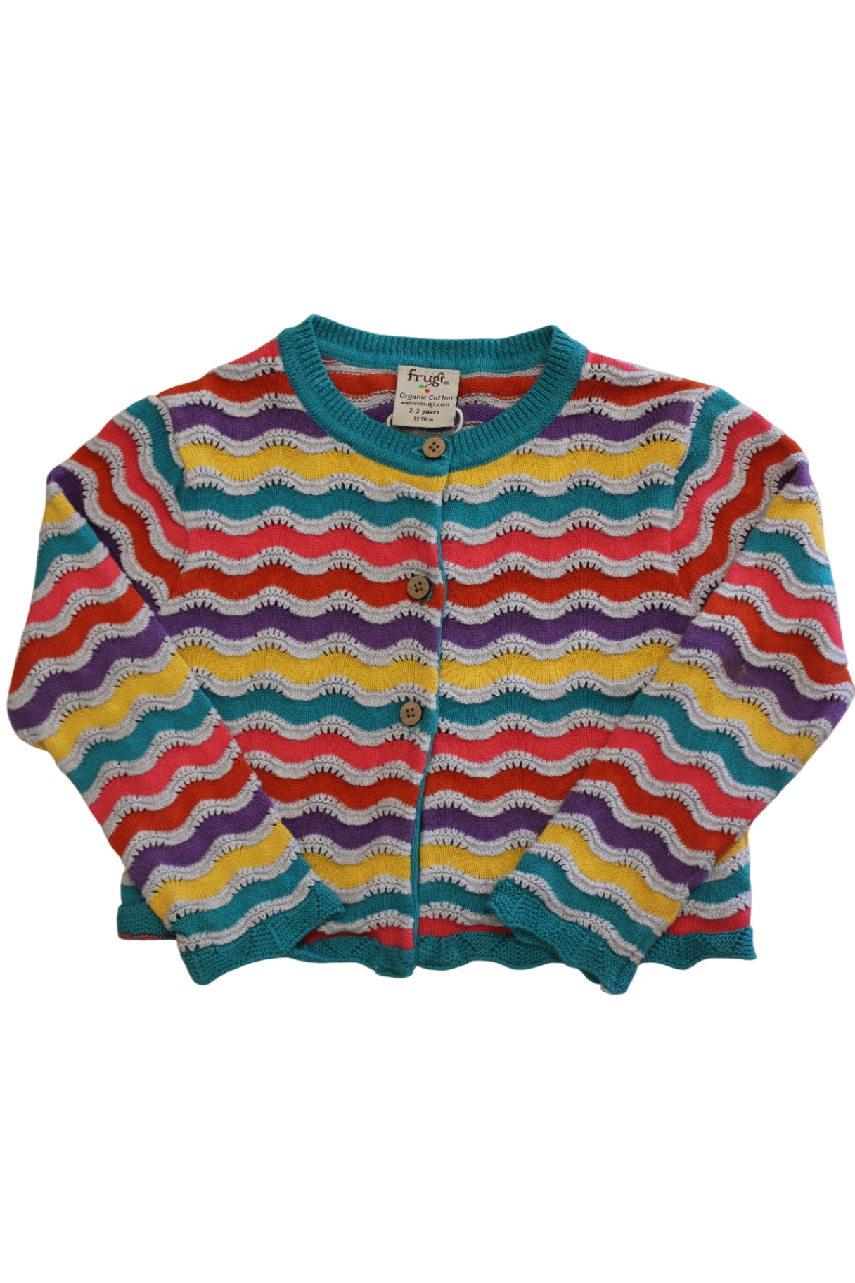 Frugi Cardigan, Multicoloured, 3