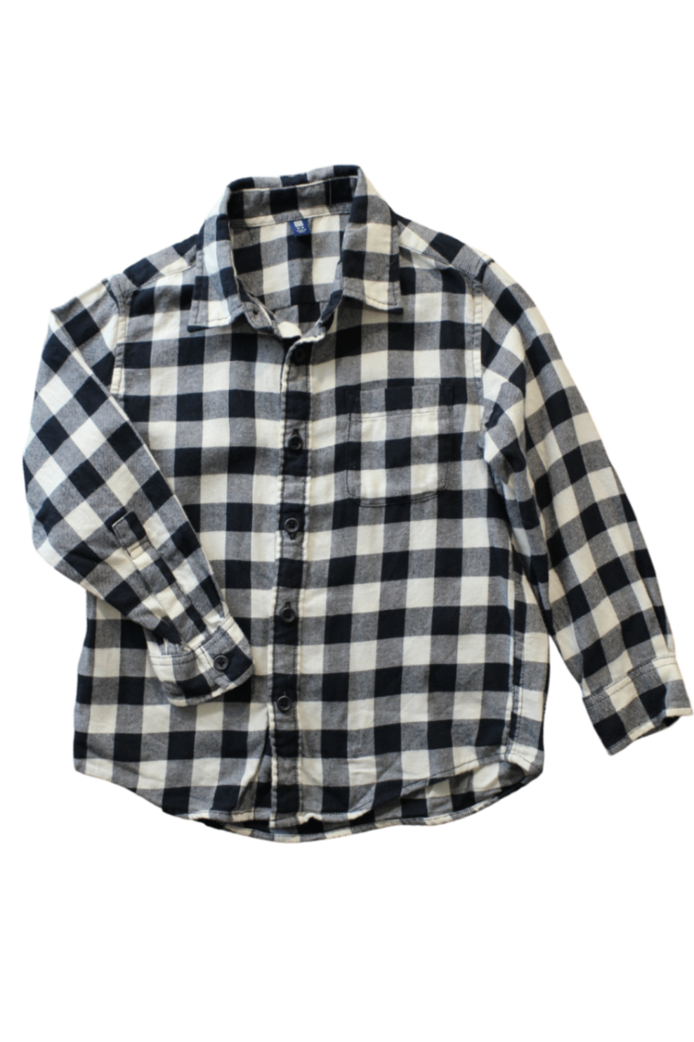 Uniqlo Shirt, Black check, 3-4
