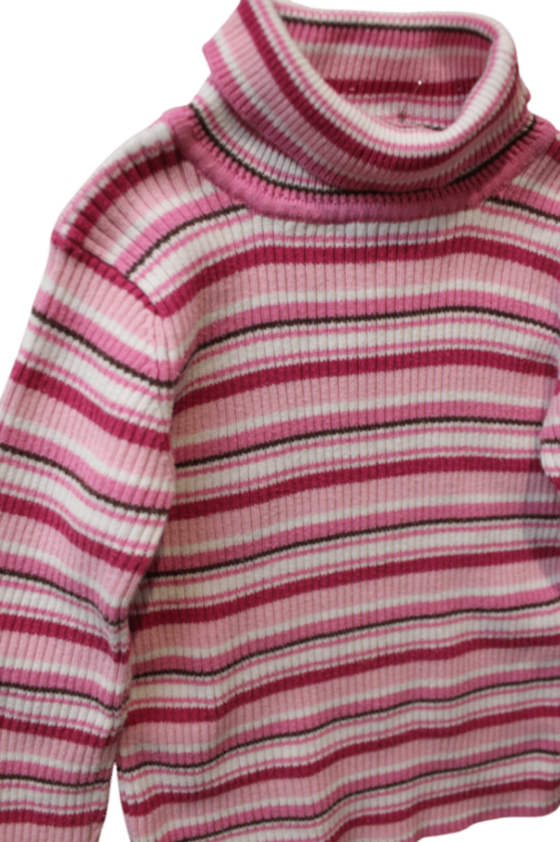 Sprout Long-Sleeve Top, pink stripe, 2