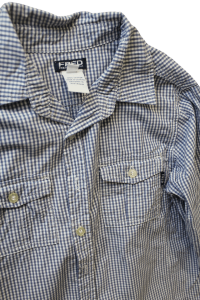 Fred Bare Shirt, Blue check, 7