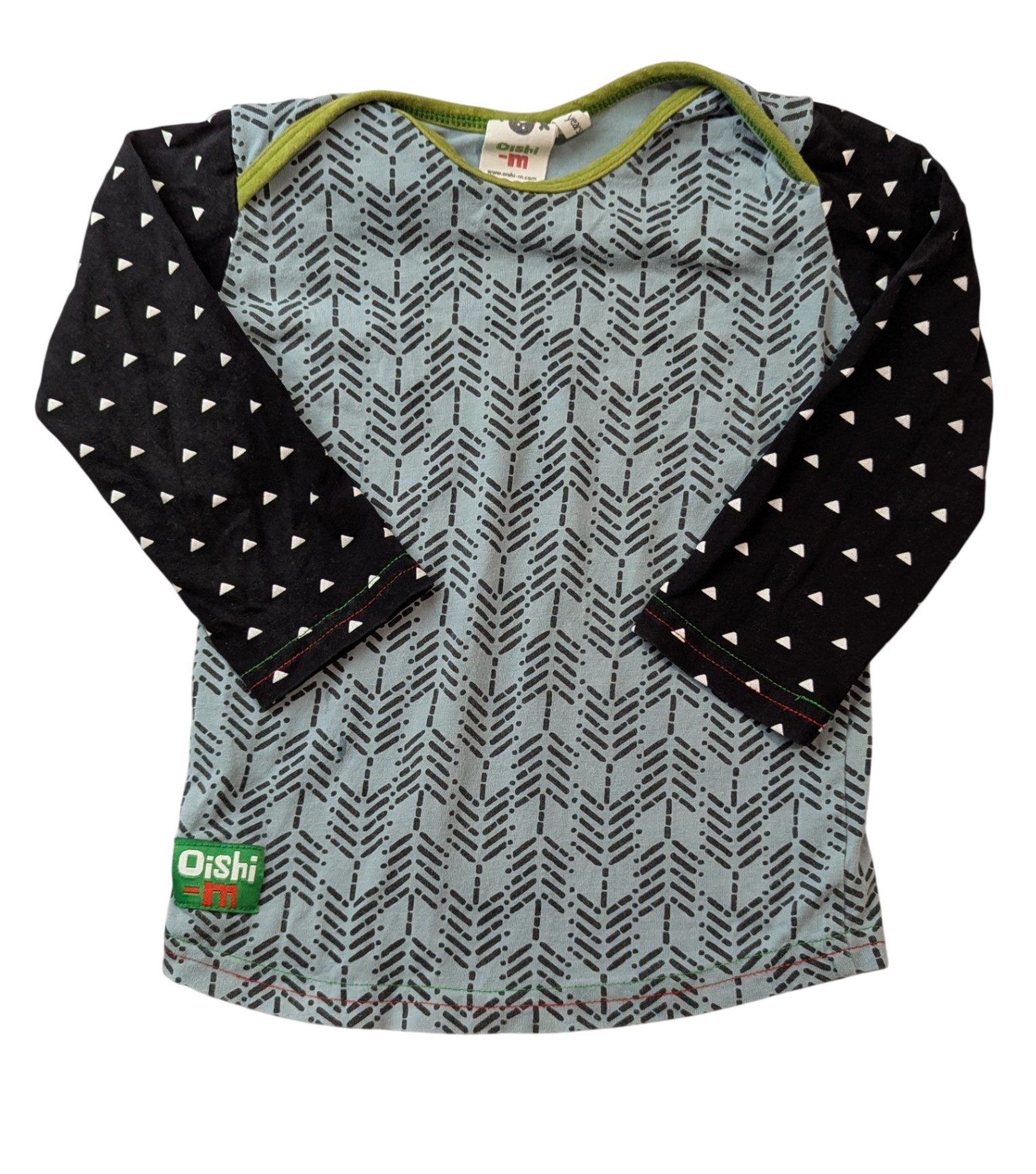 Oishi-m Long-Sleeve T-Shirt, Blue/Black/Green, 3