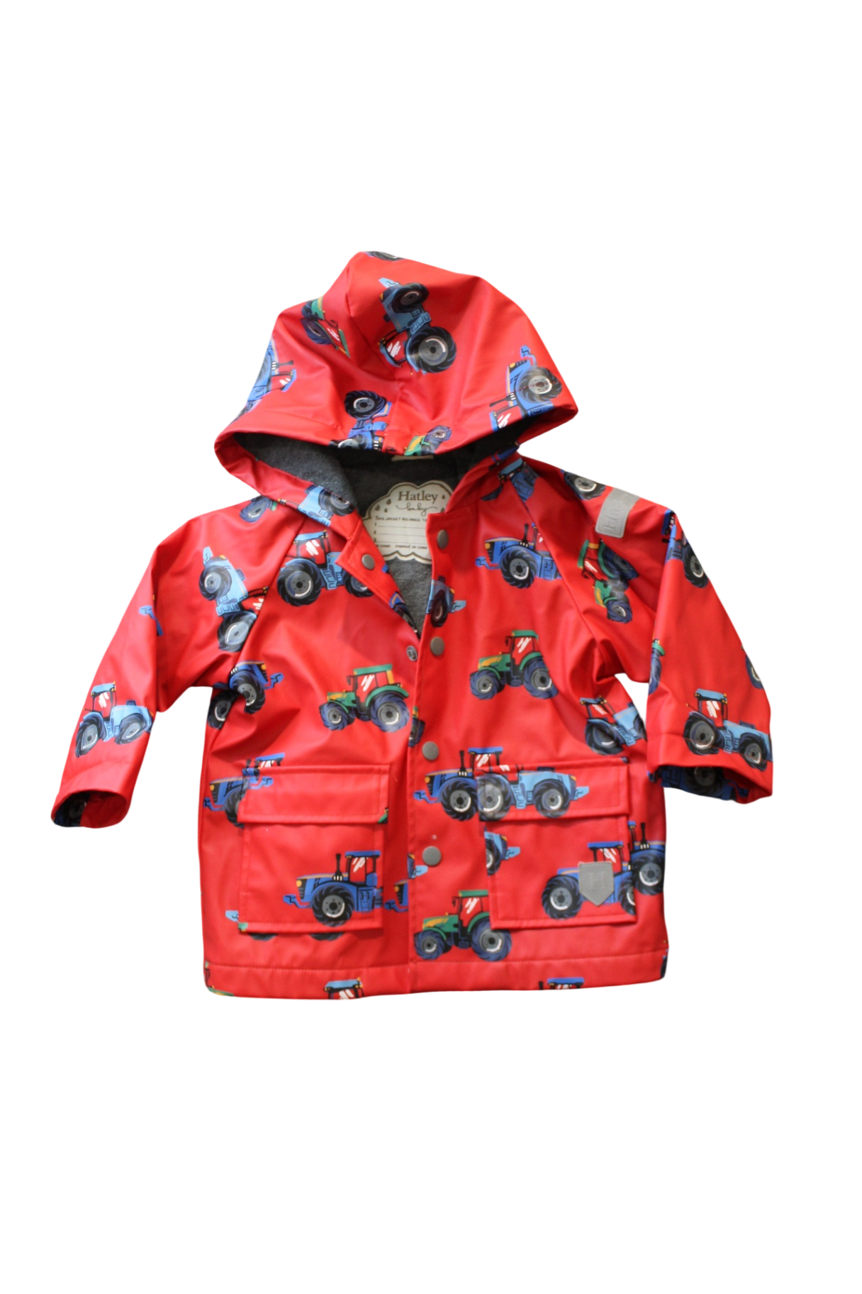 Hatley Raincoat, Red, Tractors, 1