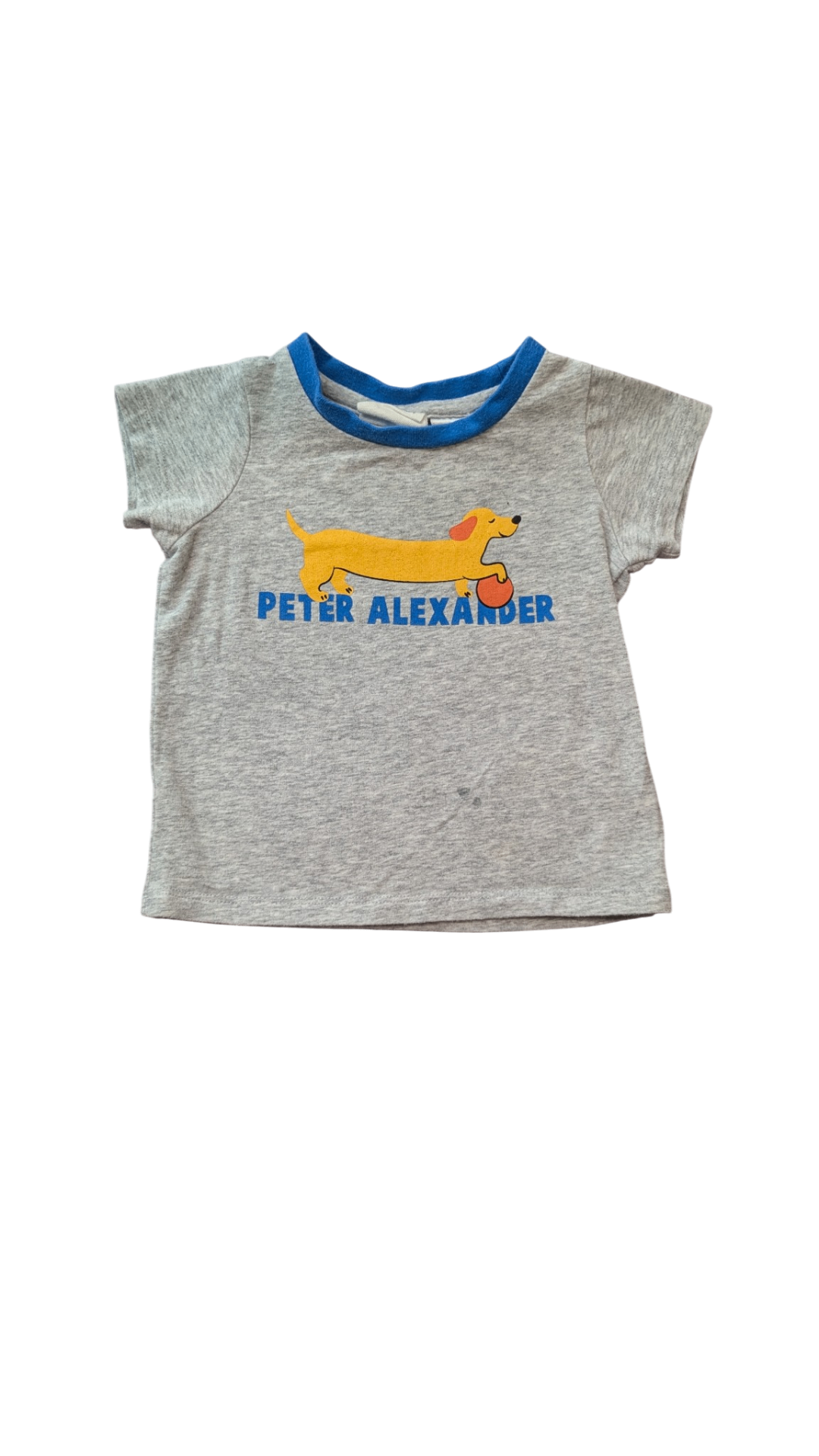 Peter Alexander T-Shirt, Grey w Blue Trims, 00