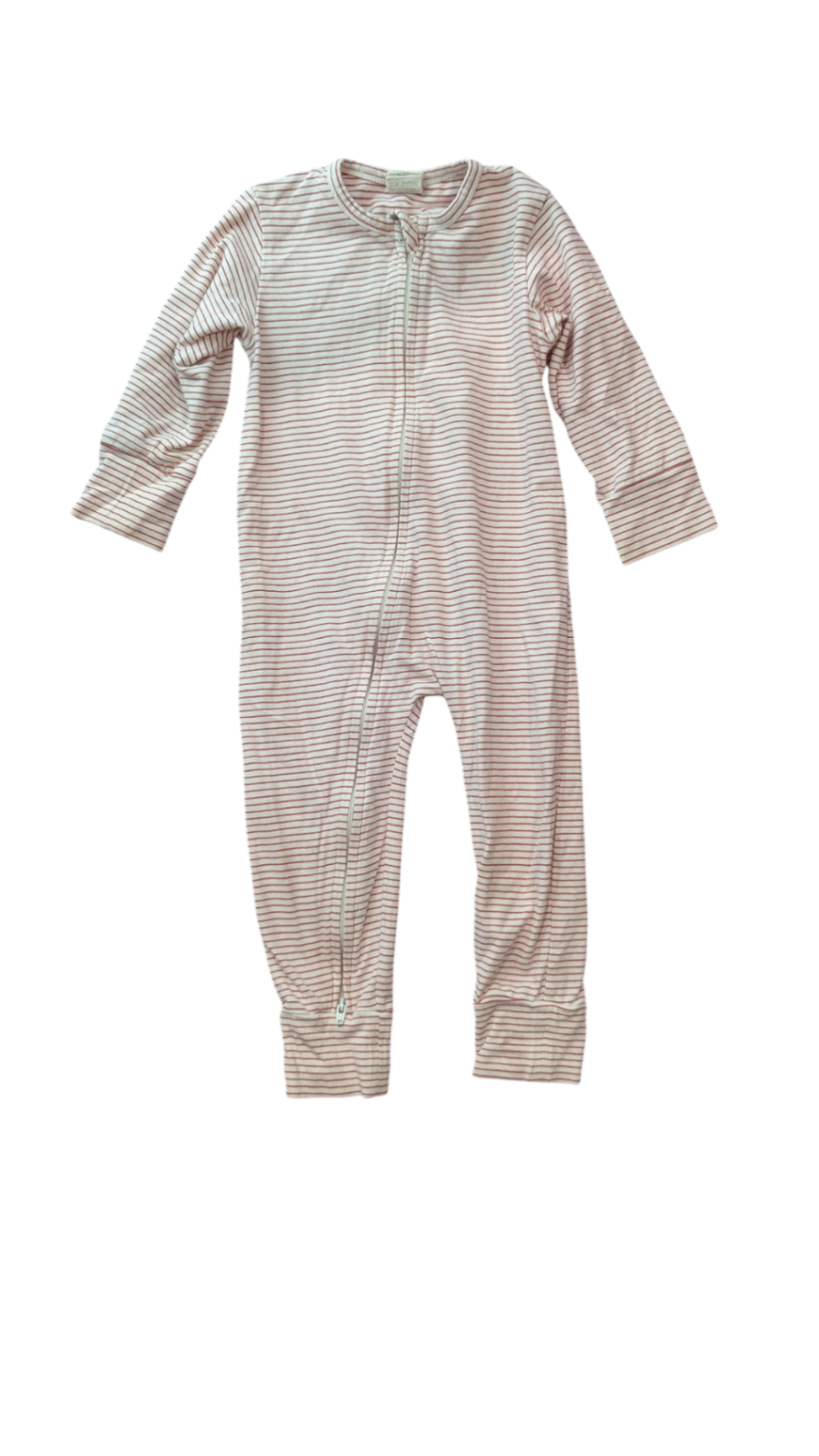 Nature Baby Jumpsuit, White & Red Stripes, 1