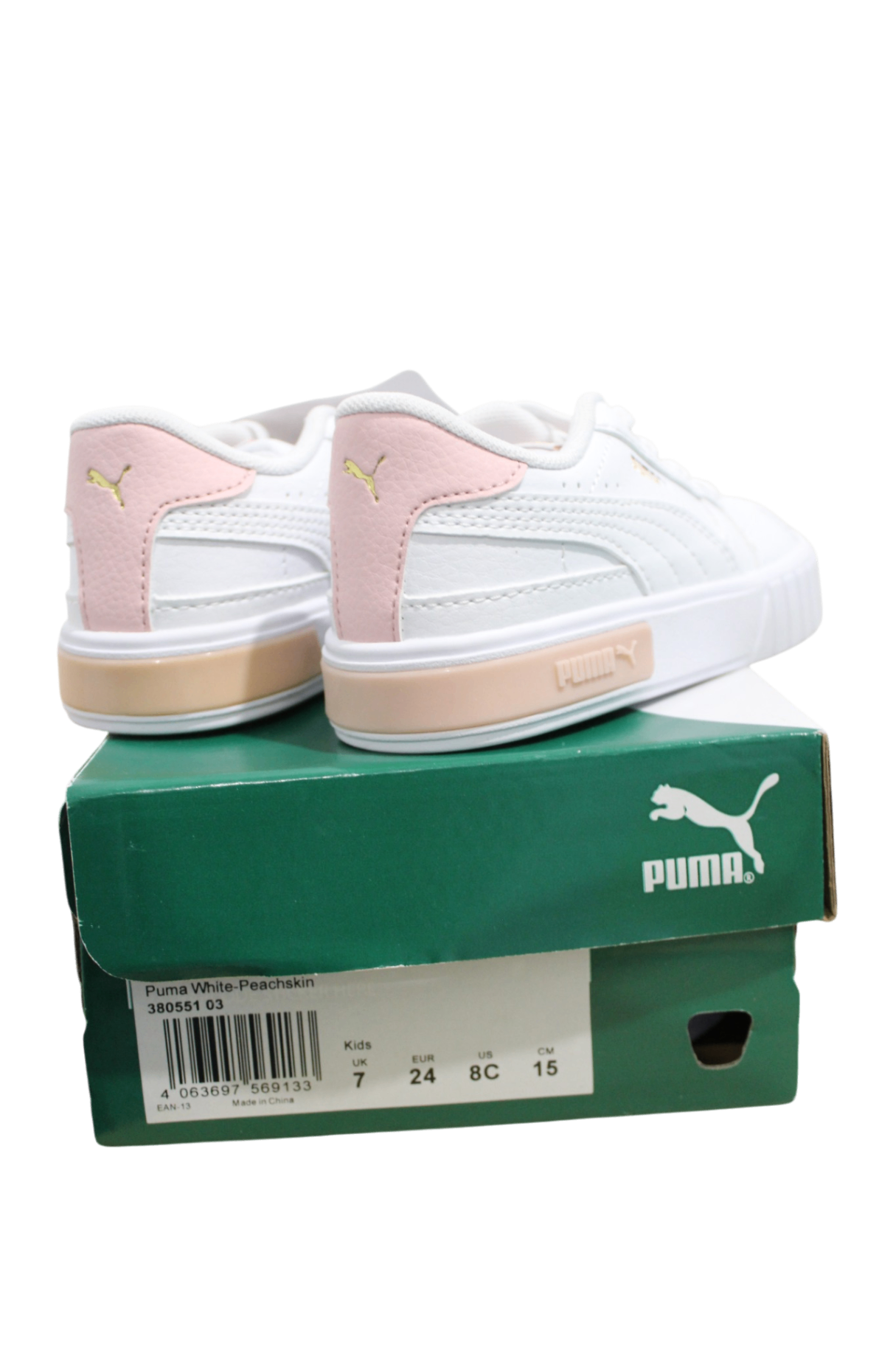Puma Shoes, White with pink and beige accents, US 8/EUR 24