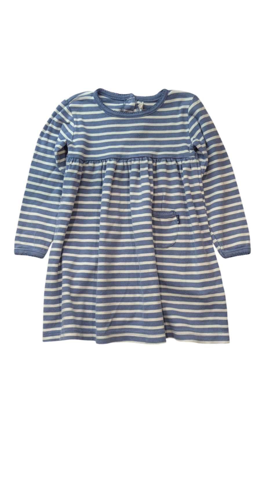Jojo Maman Bebe Dress, Blue and White, 3-4