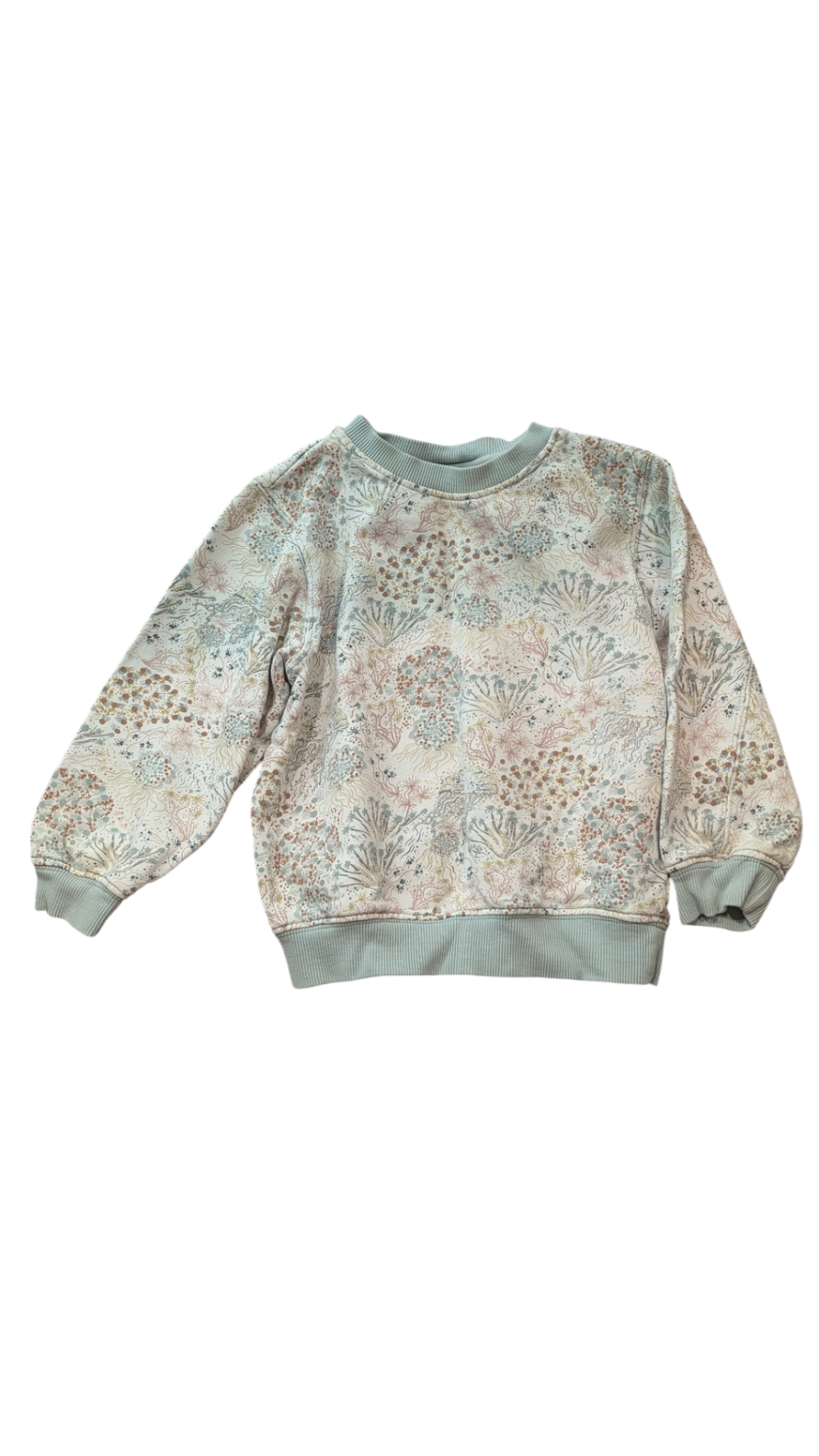 Goldie + Ace Jumper, Cream with pastel blue, pink and brown print, 4