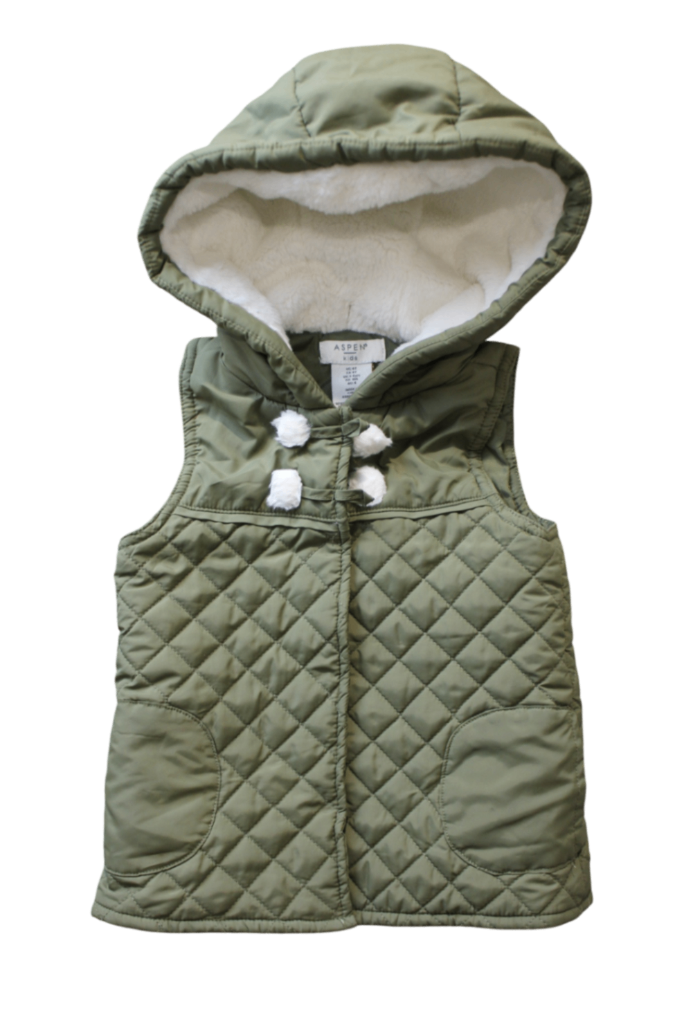 Aspen Kids Puffer Vest, Green, 4