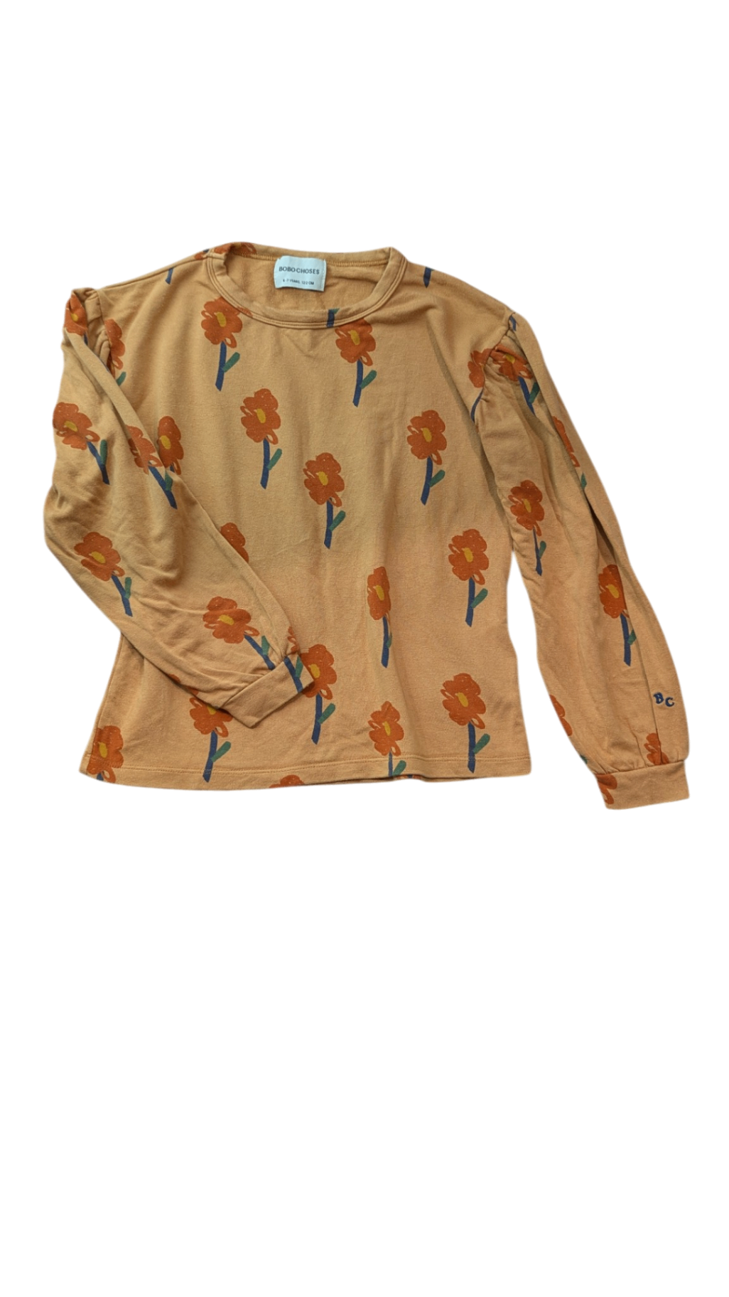 Bobo Choses Long-Sleeve T-Shirt, Rust, 6-7