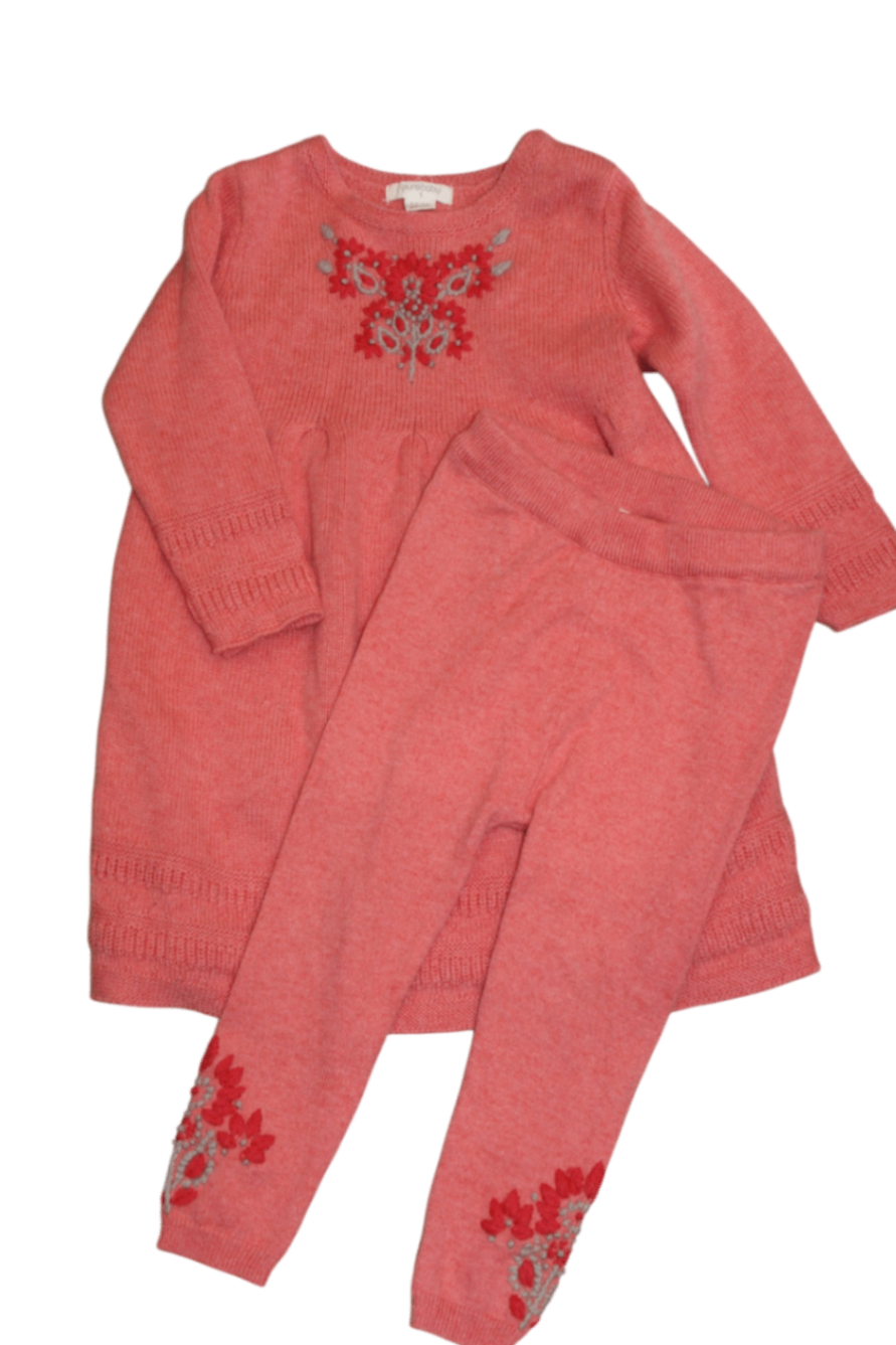 Purebaby Dress & Leggings, pink, 1