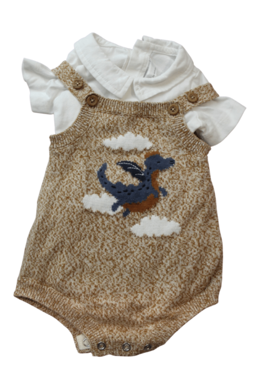 Bebe by Minihaha Bodysuit, Brown and White, 000