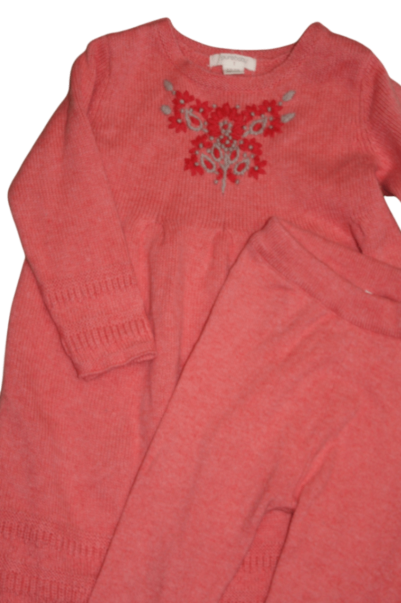 Purebaby Dress & Leggings, pink, 1
