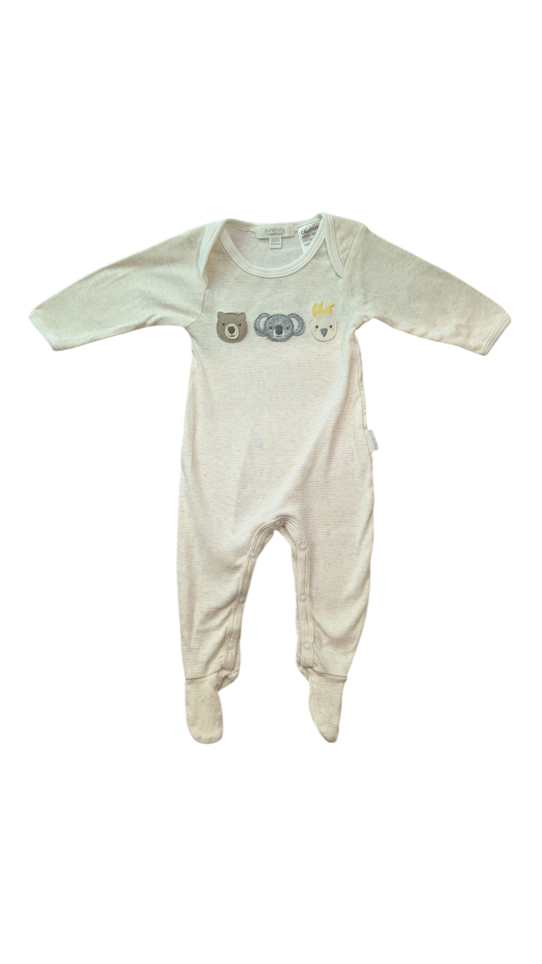 Purebaby Jumpsuit, Cream, 0000