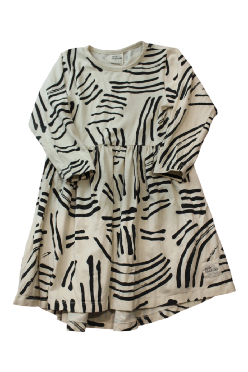 Milk & Masuki Dress, Cream and Black, 5