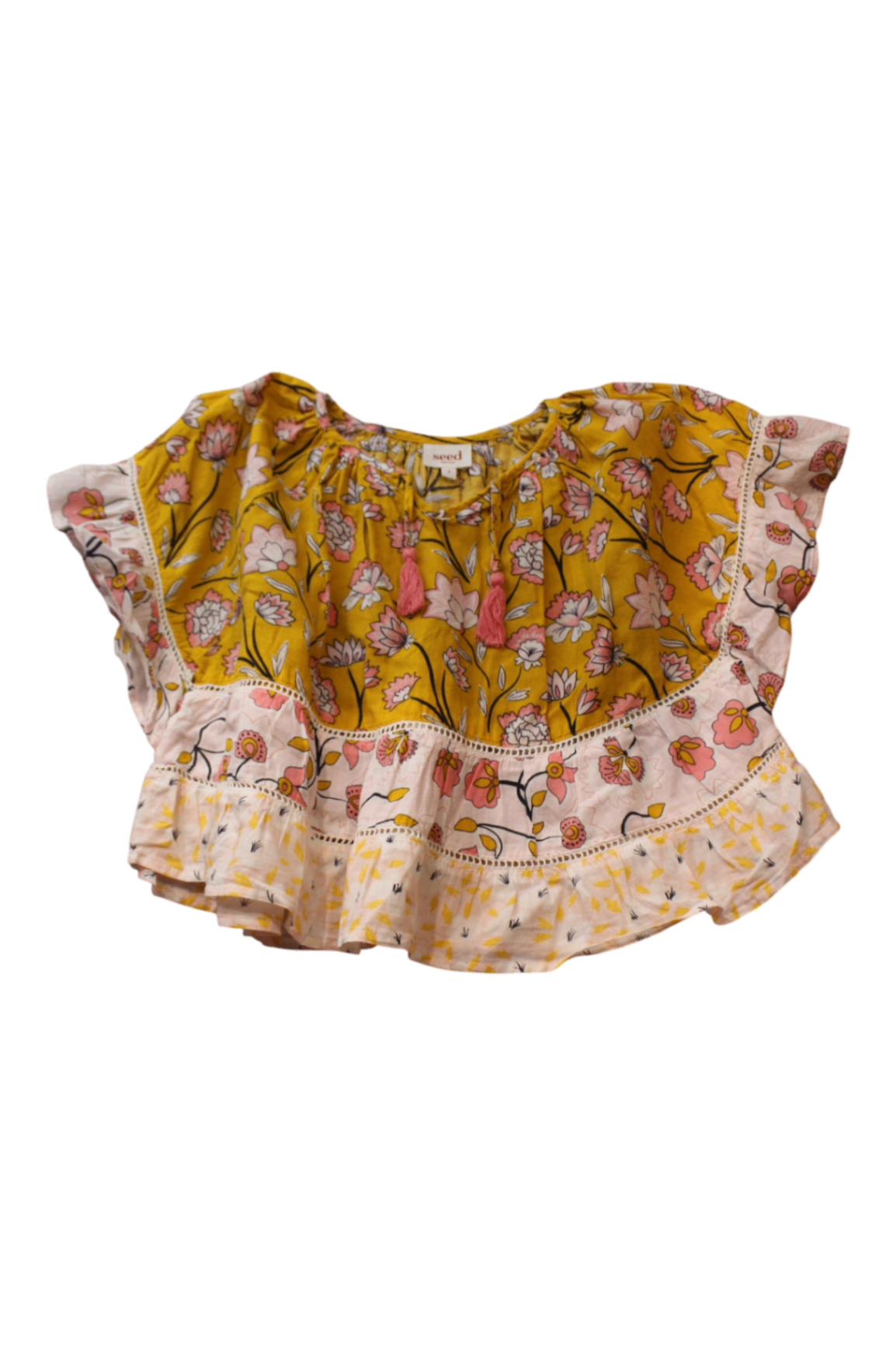 Seed Heritage Shirt, Yellow, pink and white, 3