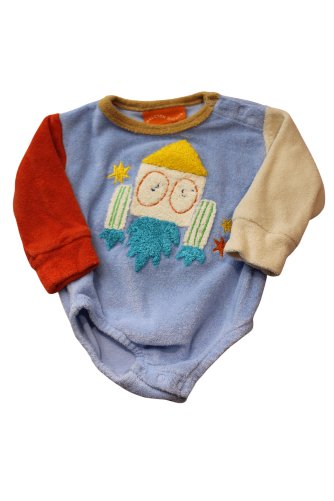 Halcyon Nights Bodysuit, Blue, red, cream and tan, 0-3M
