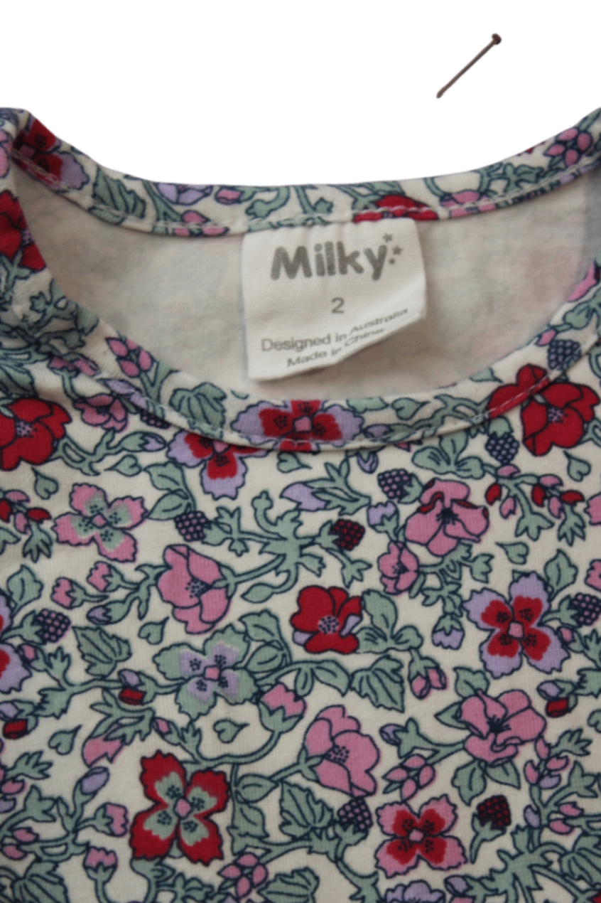 Milky Dress, Cream with multicoloured floral print, 2