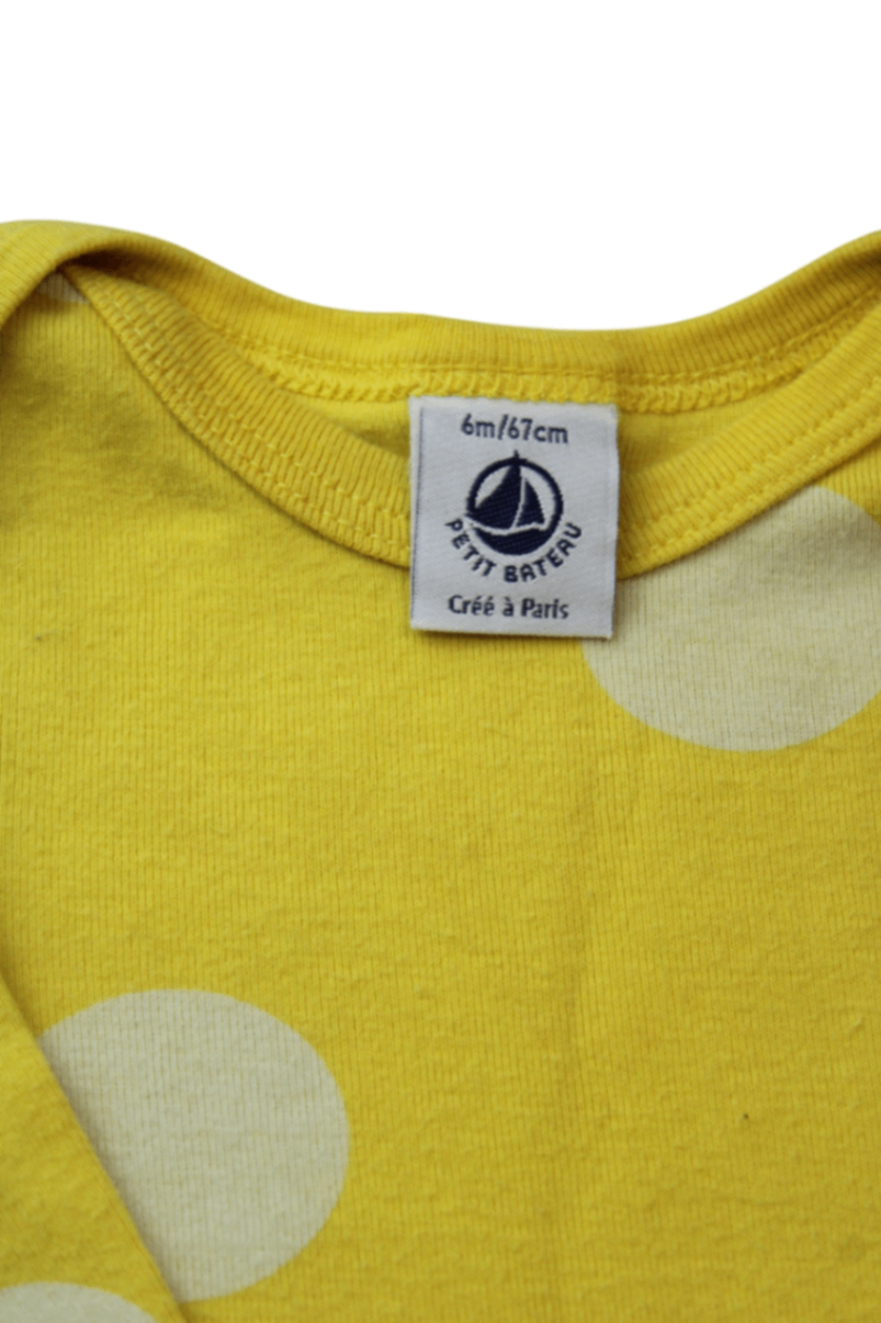 Petit Bateau Bodysuit, Yellow, 6m/67cm