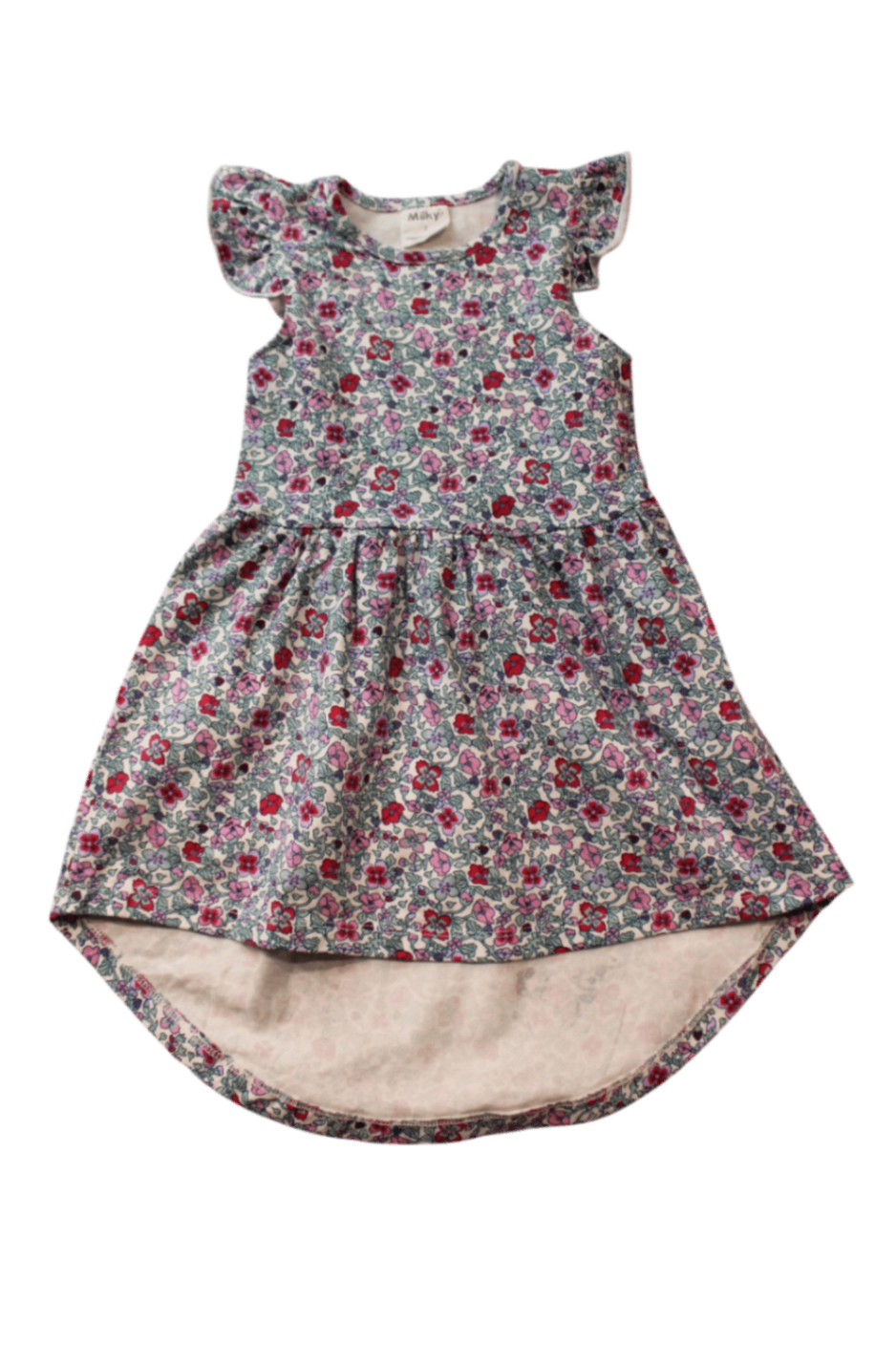Milky Dress, Cream with multicoloured floral print, 2