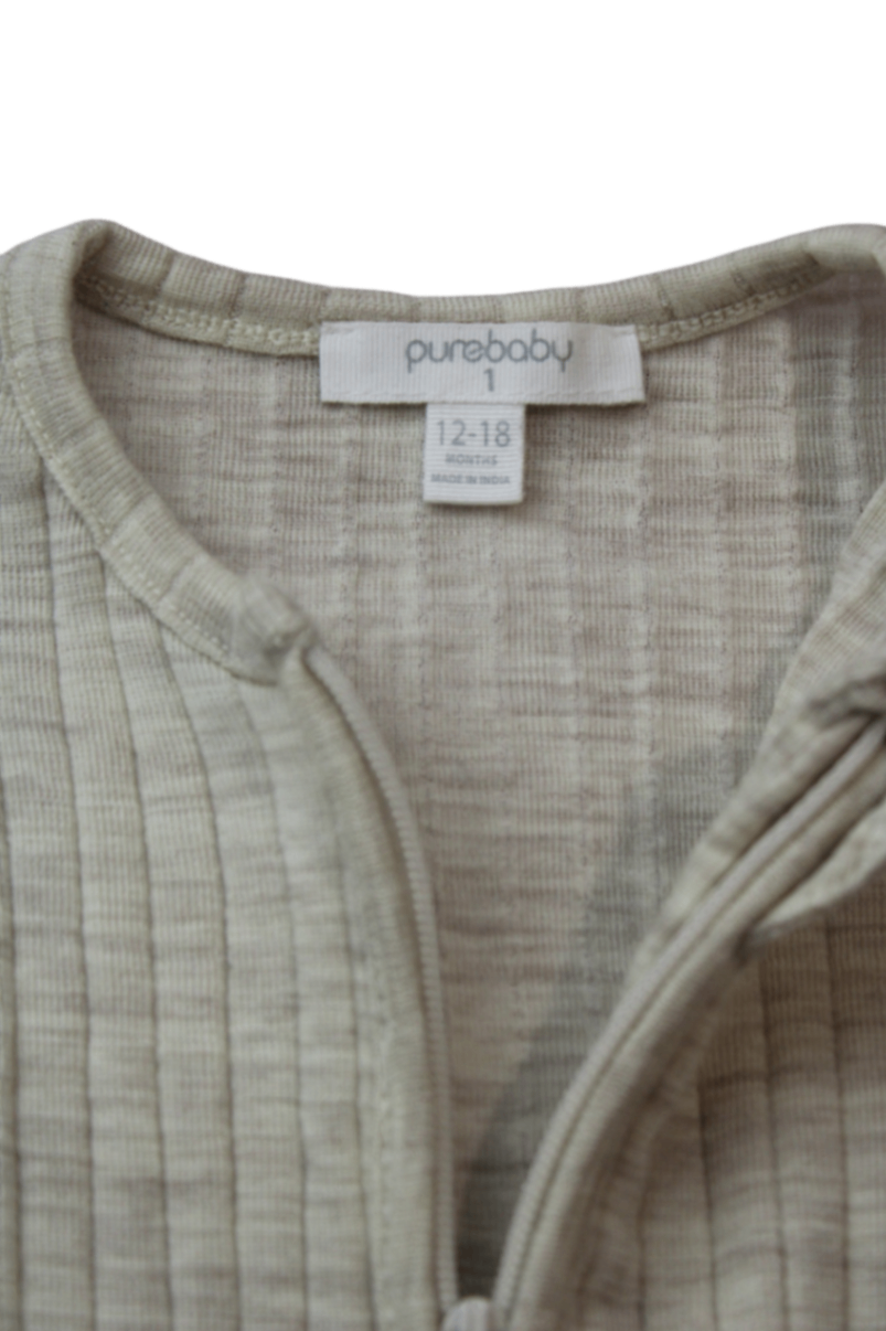 Purebaby Jumpsuit, Beige, 12-18 months