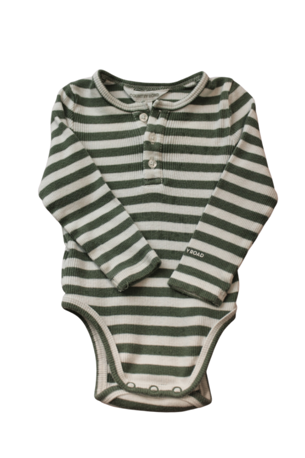 Country Road Bodysuit, Green and White, 000 / 0-3 months
