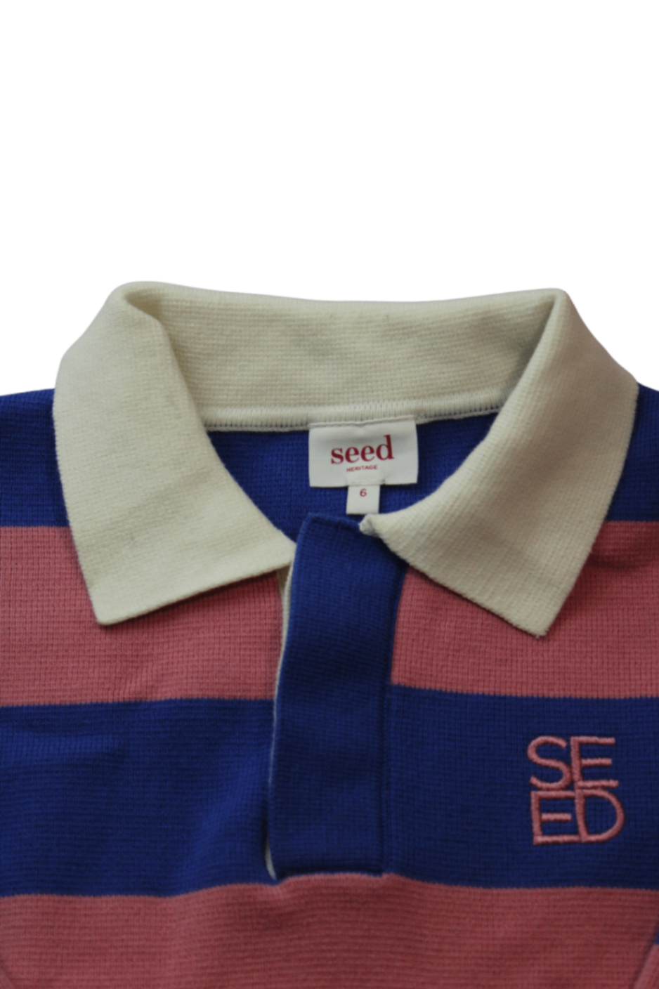 Seed Heritage Shirt, Pink and blue with cream collar, 6
