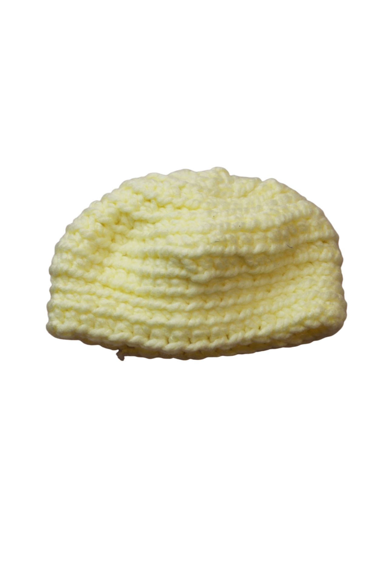 Handknit Beret, Yellow, 0-6m