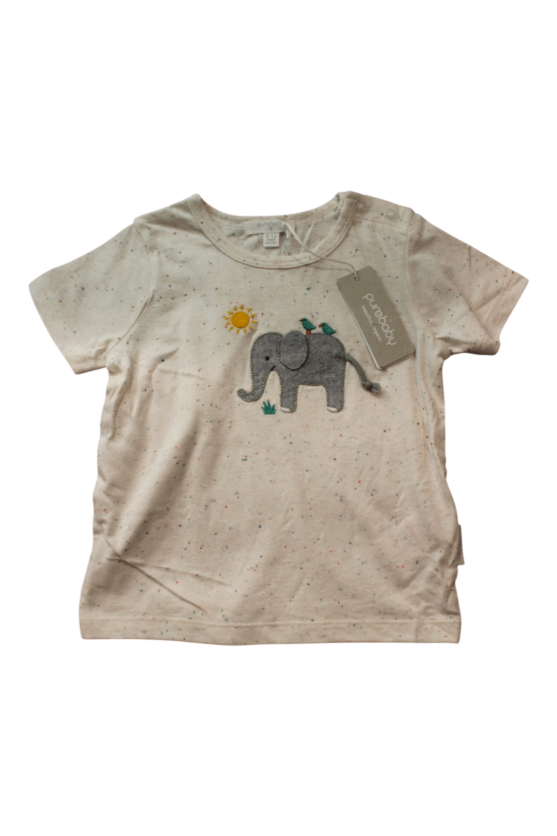 Purebaby T-Shirt, Cream, 0 / 6-12 months